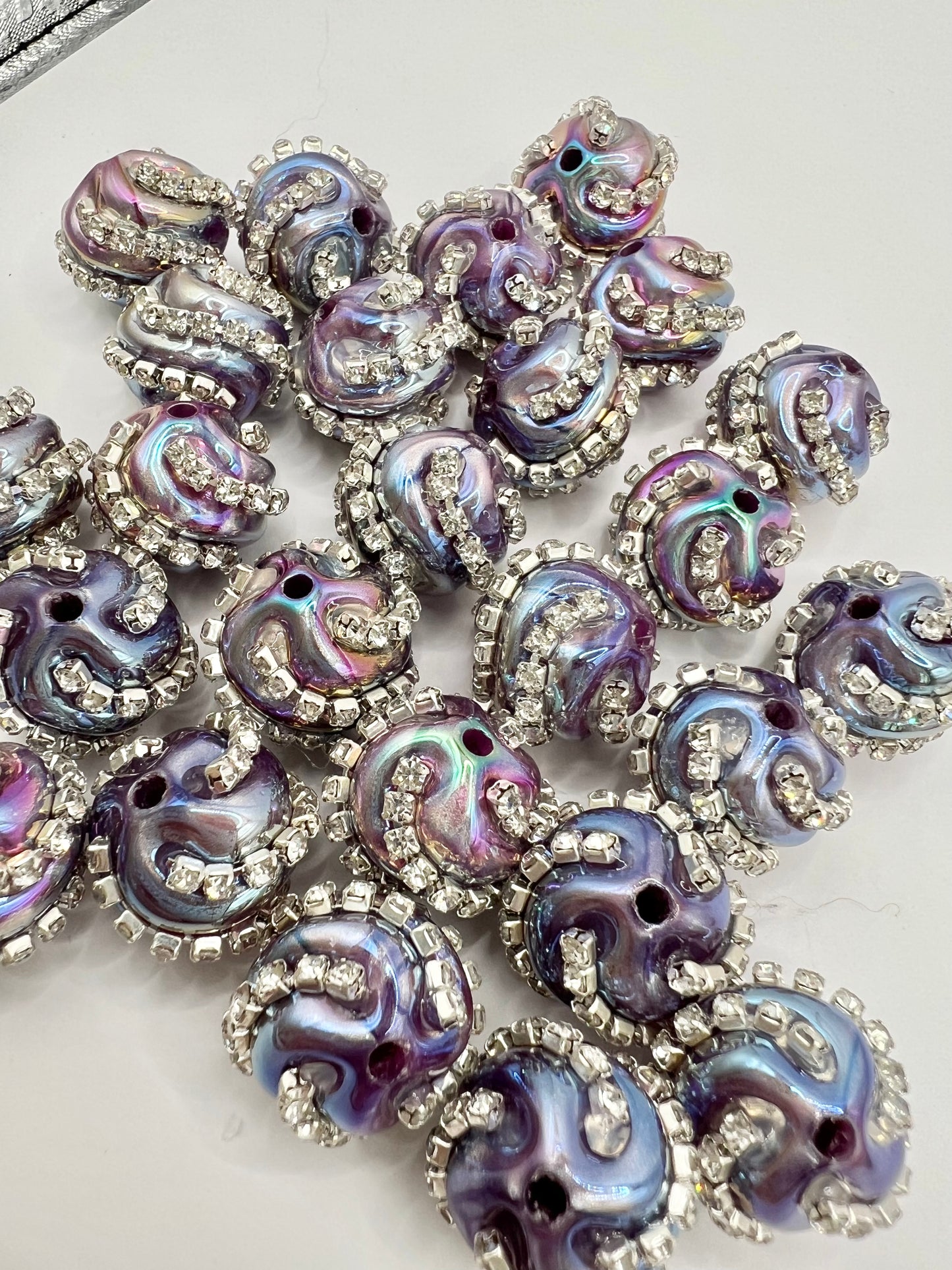 Lavender Luminous Swirl Beads