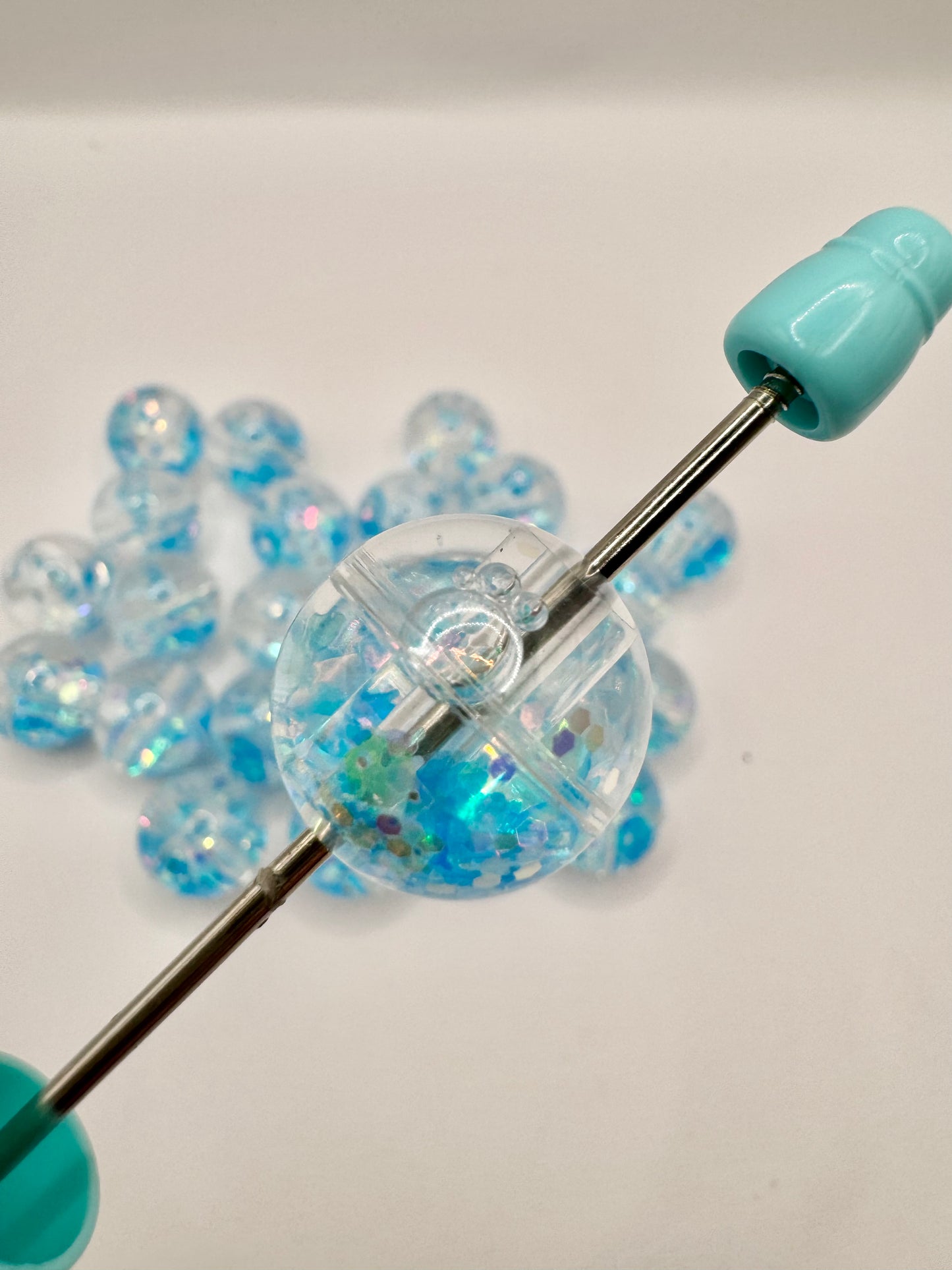 18mm Blue Glitter Water Bead
