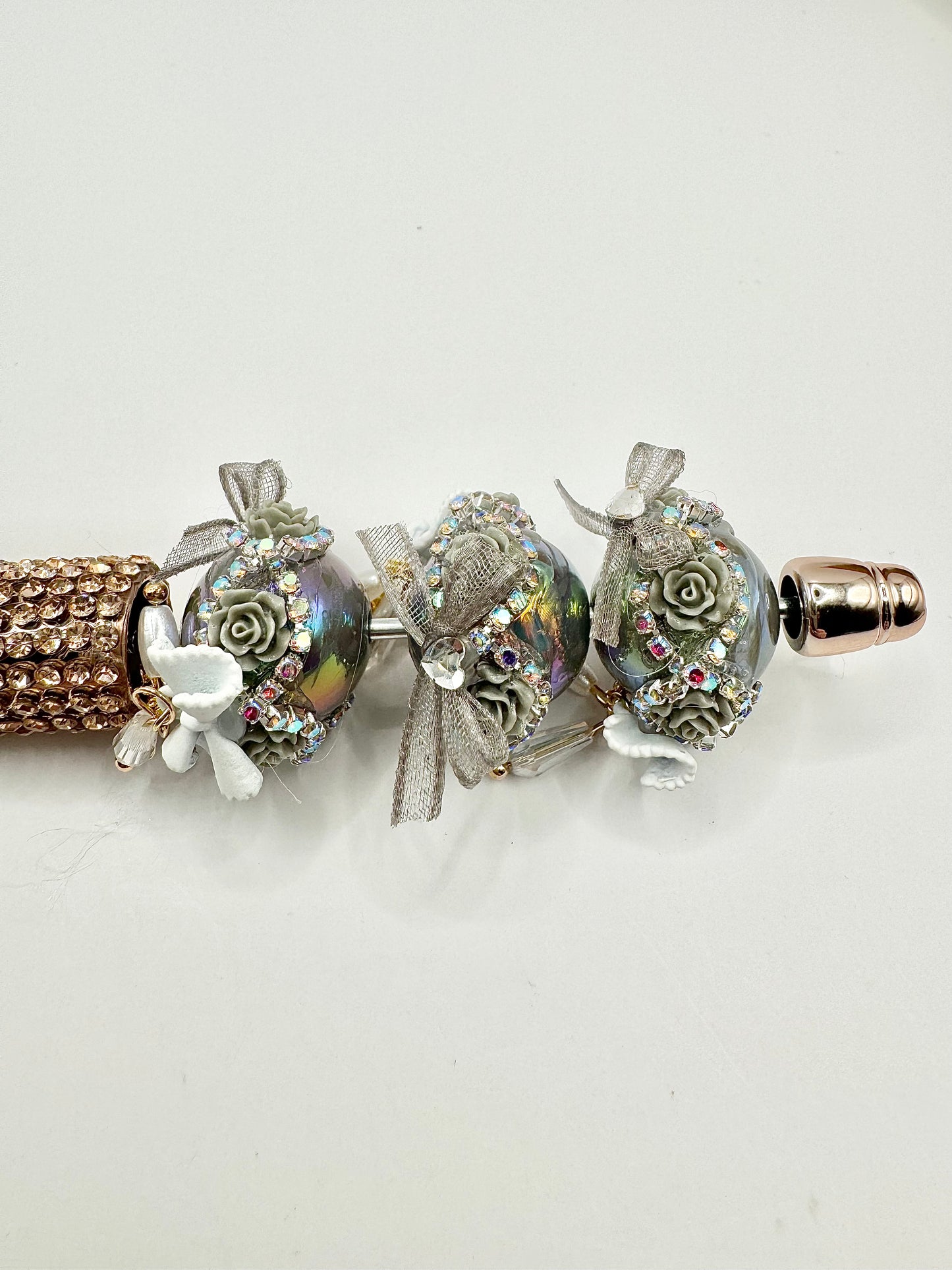 Grey Embellished Bead