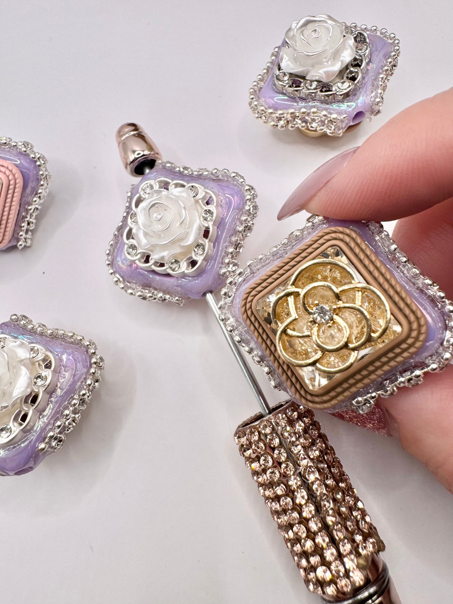 Purple Square with Flowers