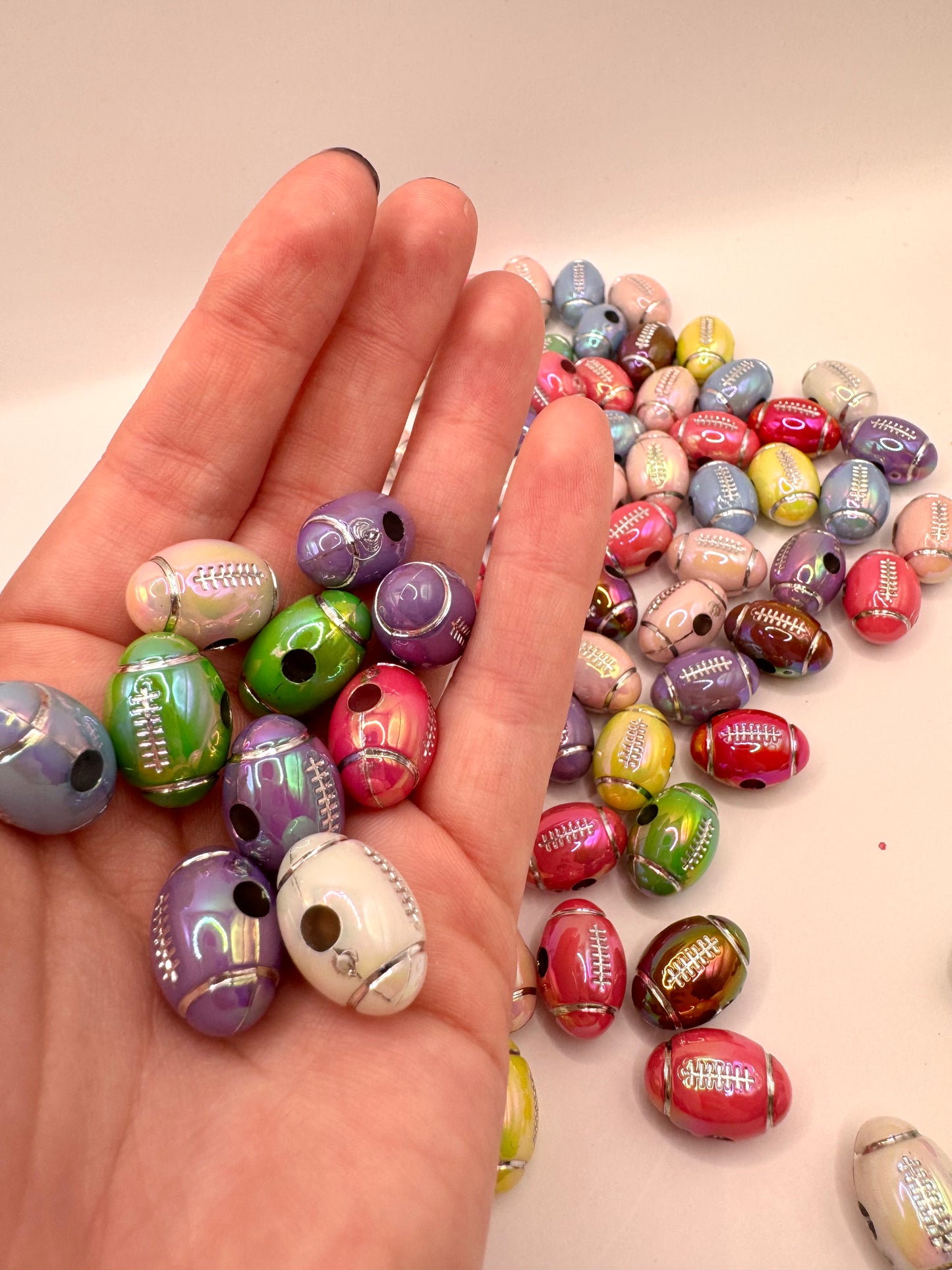 Mix Color Acrylic Football Bead