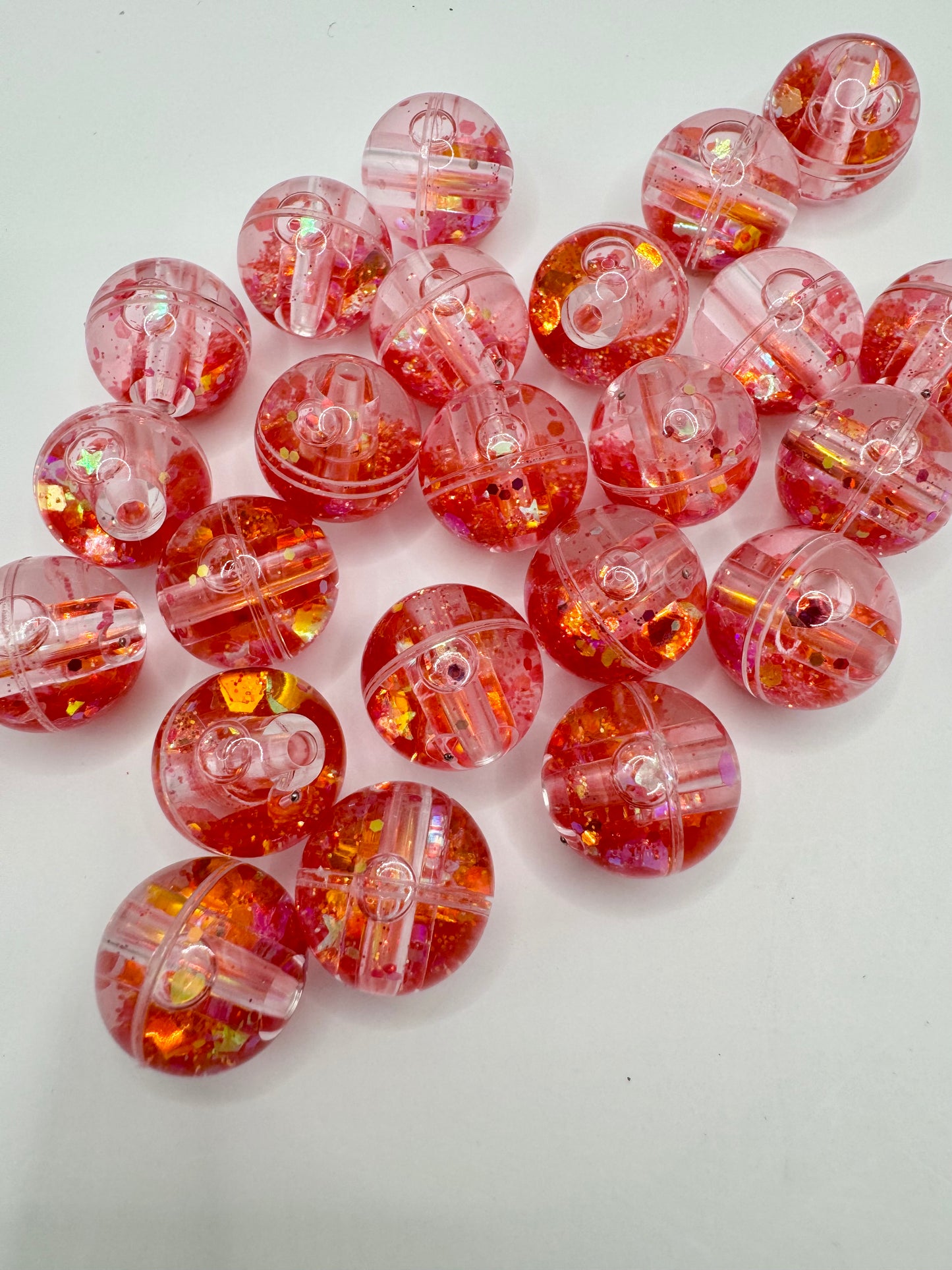18mm Red Glitter Water Bead