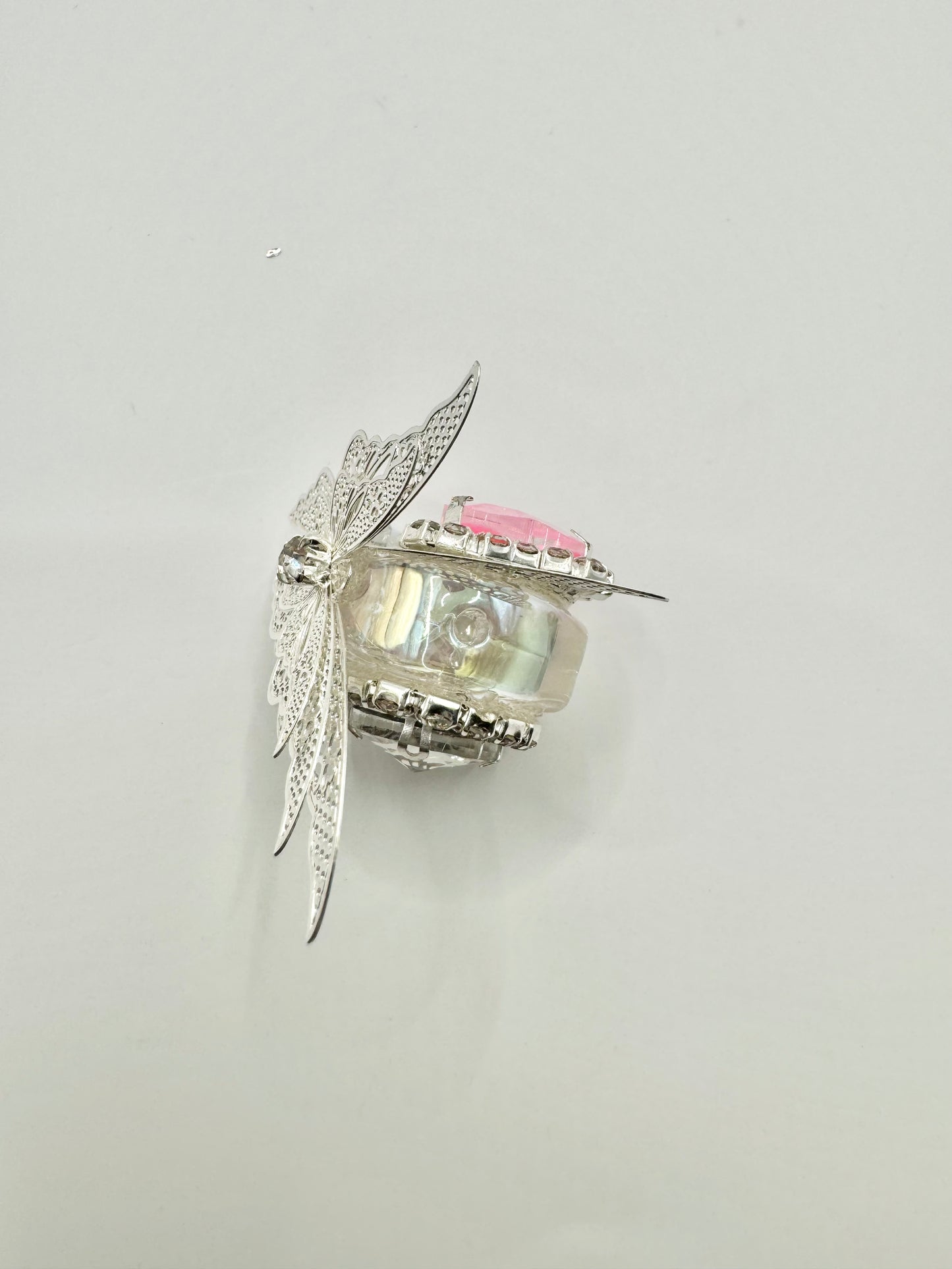 Pink Stone with butterfly on Side