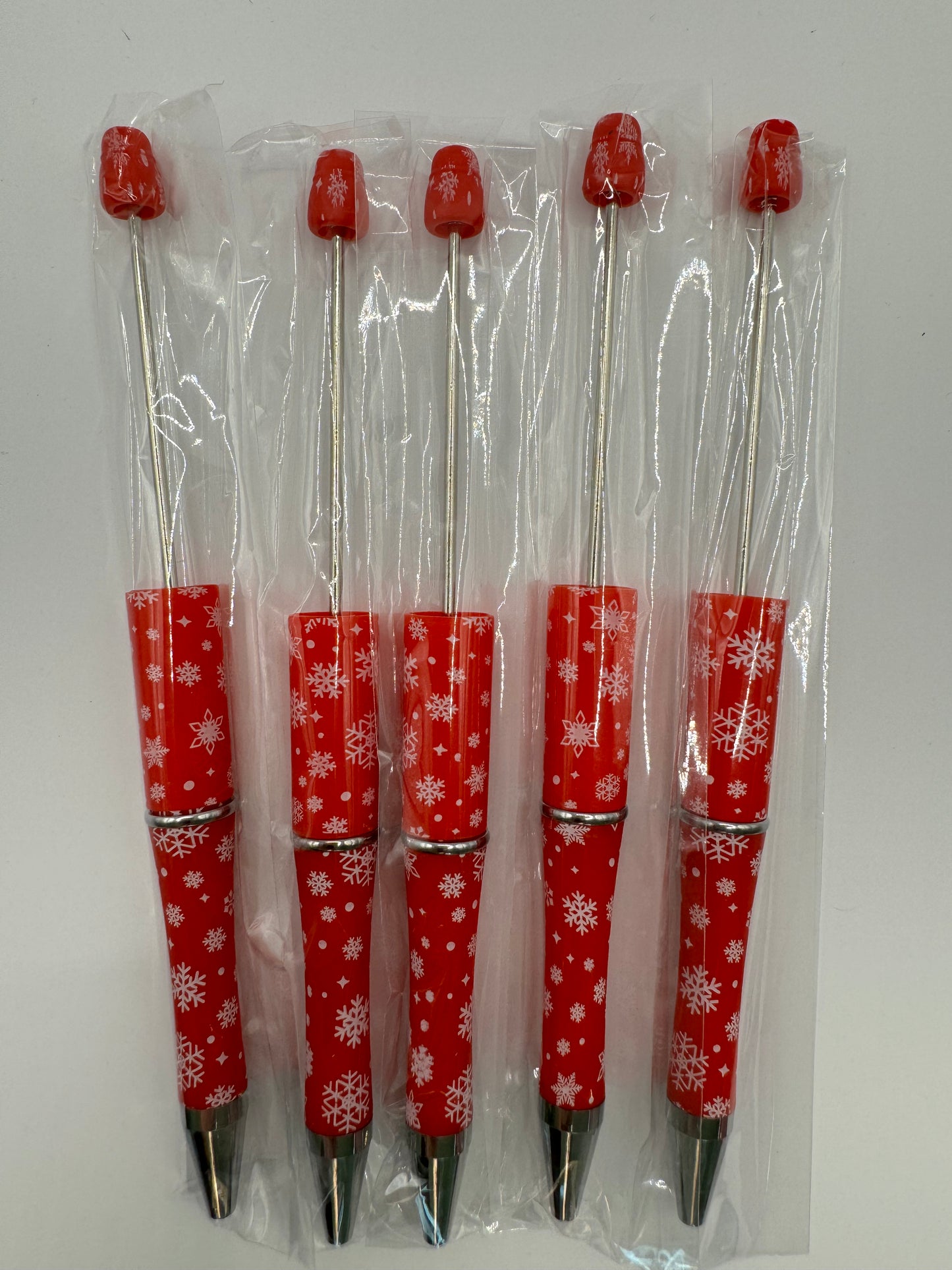 Pack of 5 Red Snowflake DIY Pens