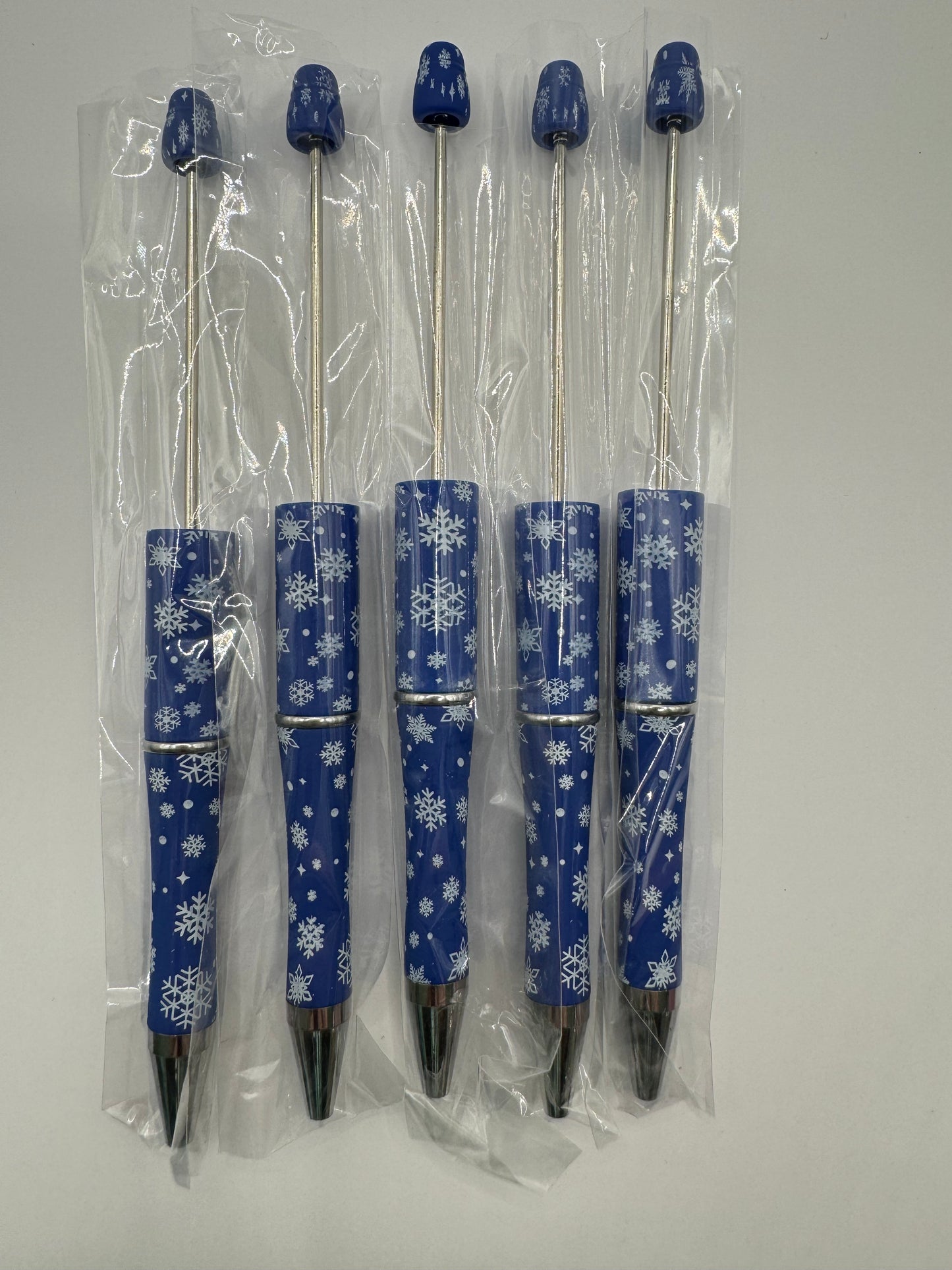 Pack of 5 Blue Snowflake DIY Pens