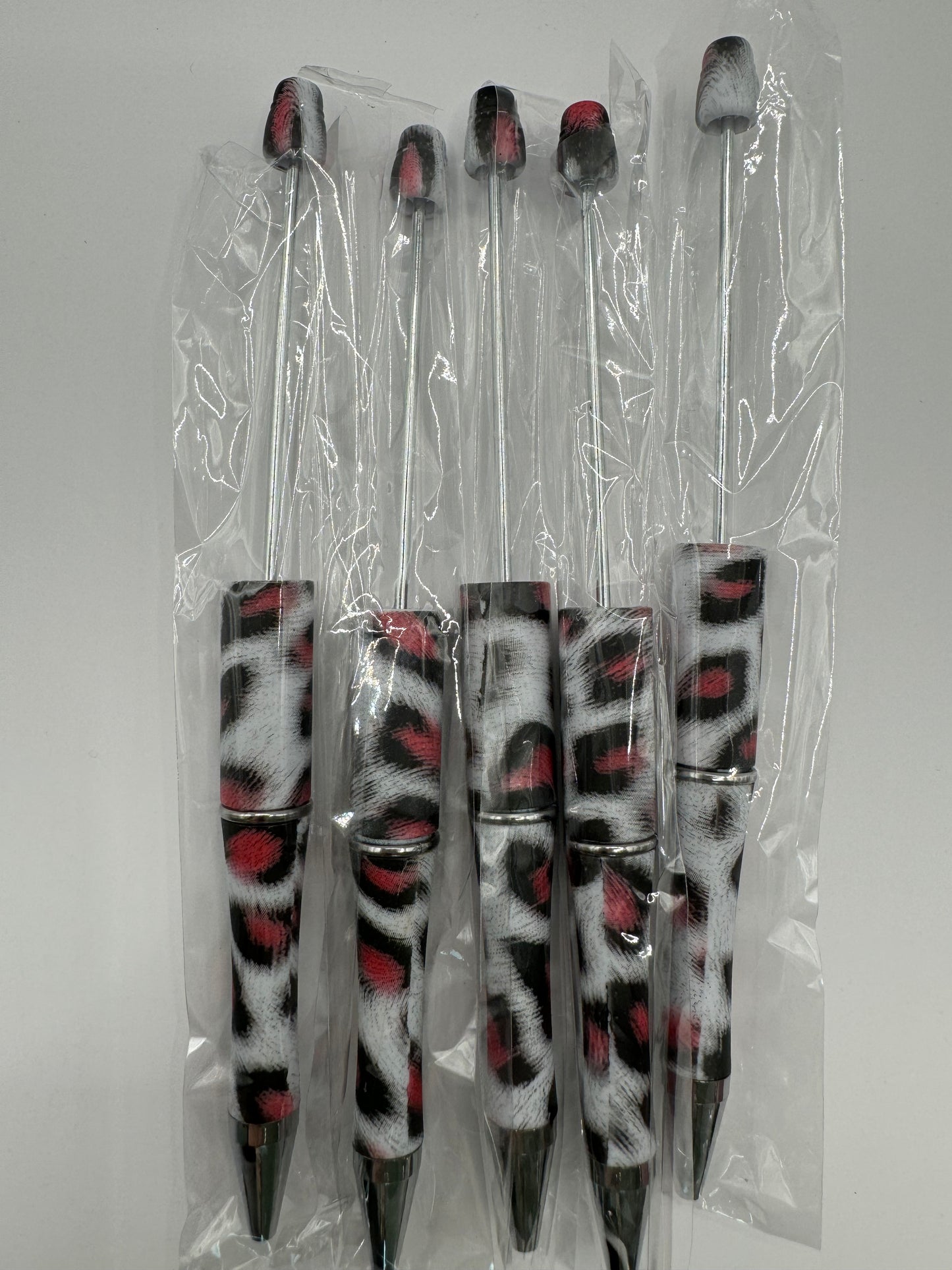 Pack of 5 Pink Animal Print DIY Pens
