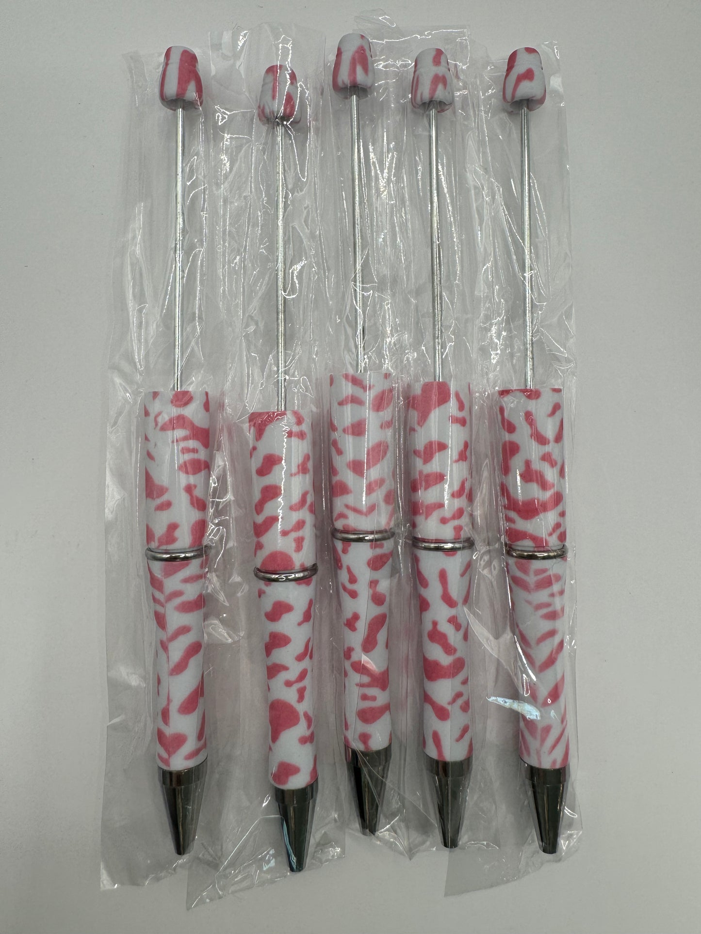 Pack of 5 Animal Pink and White DIY Pens