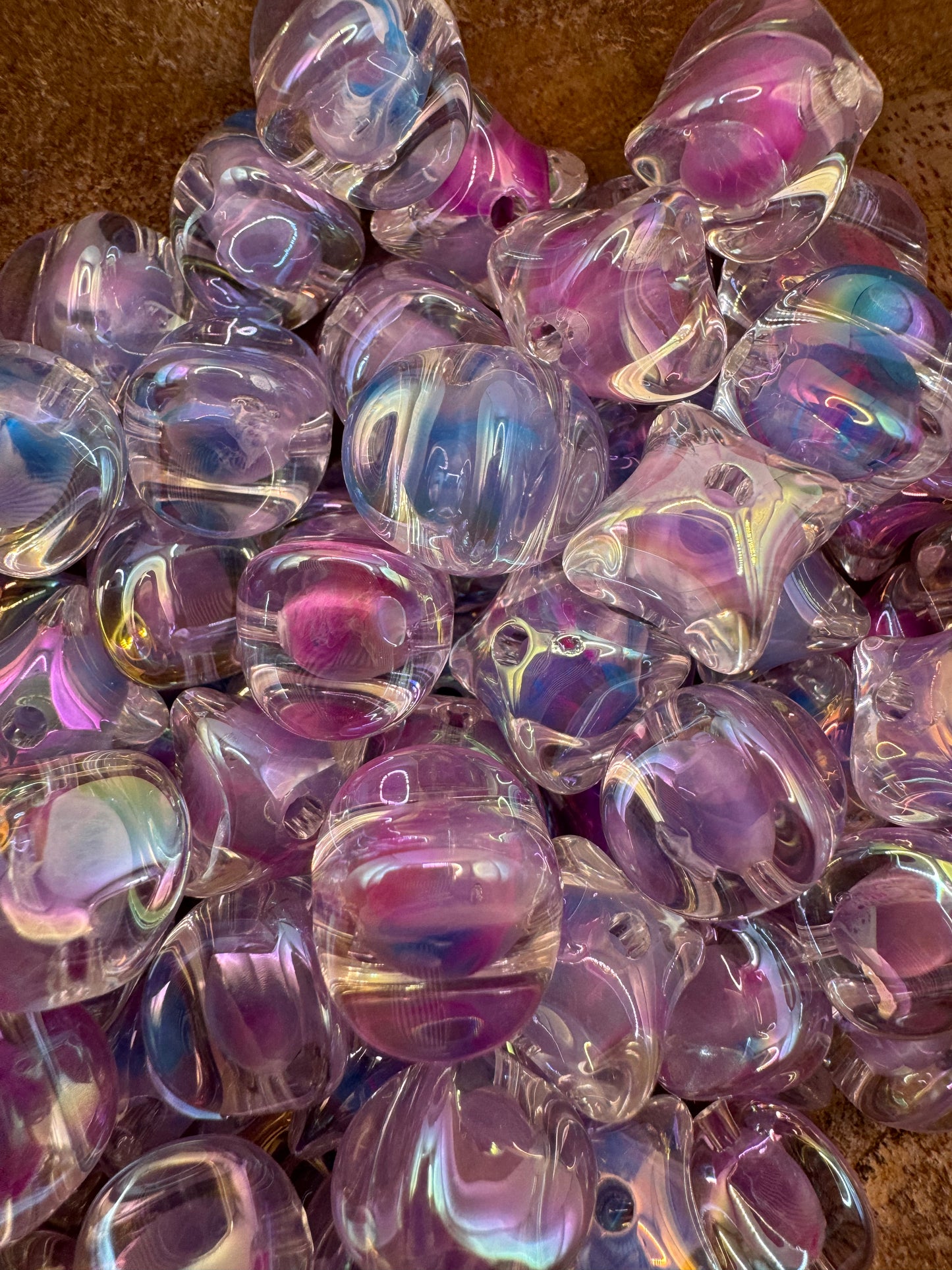 Double Layer Irregular Purple/Blue Beads