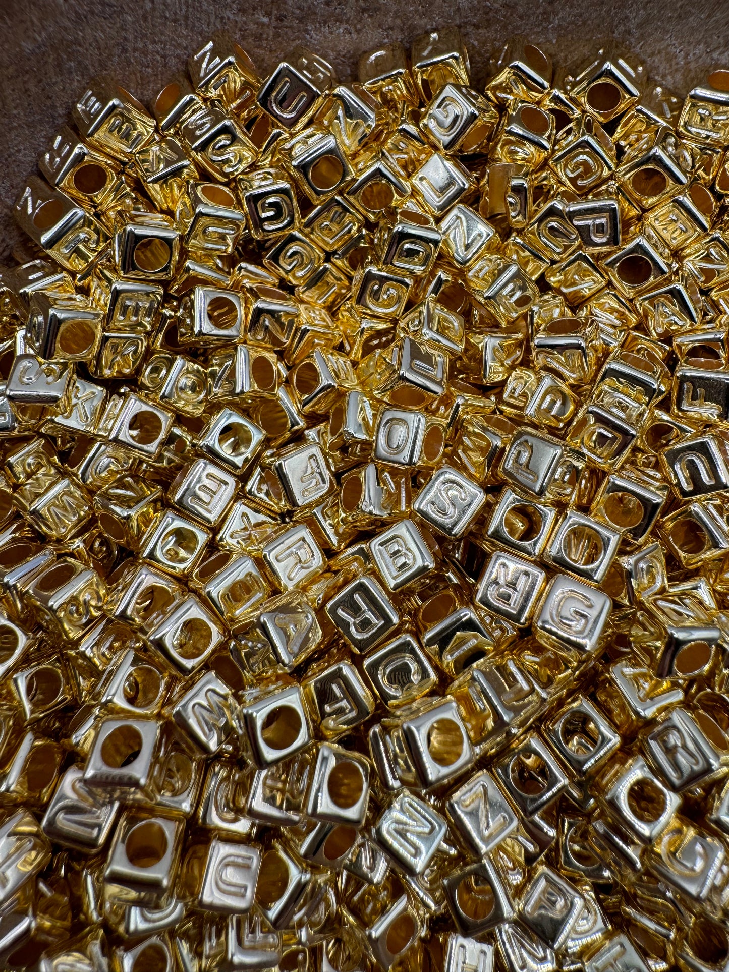 Gold Letter Cubes