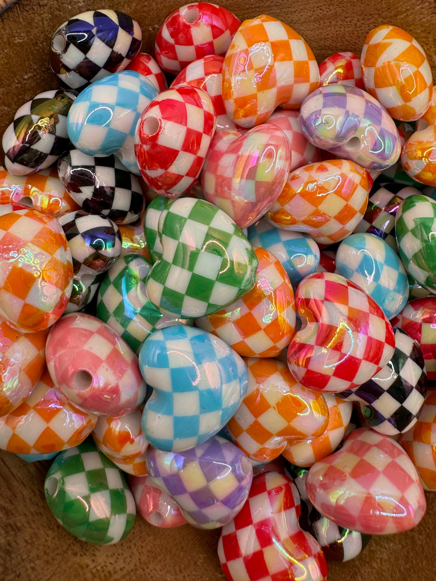 Mix Color Checkered Hearts
