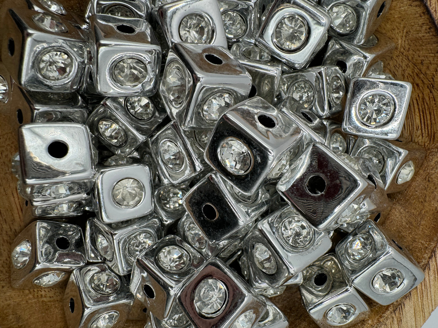 Silver Rhinestone Cube