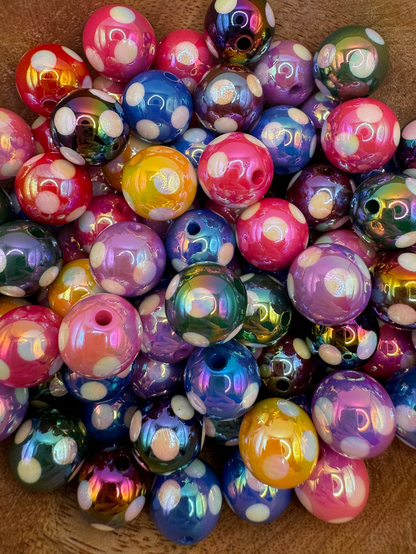 16mm Mix Color Polka Dot Acrylic Bead