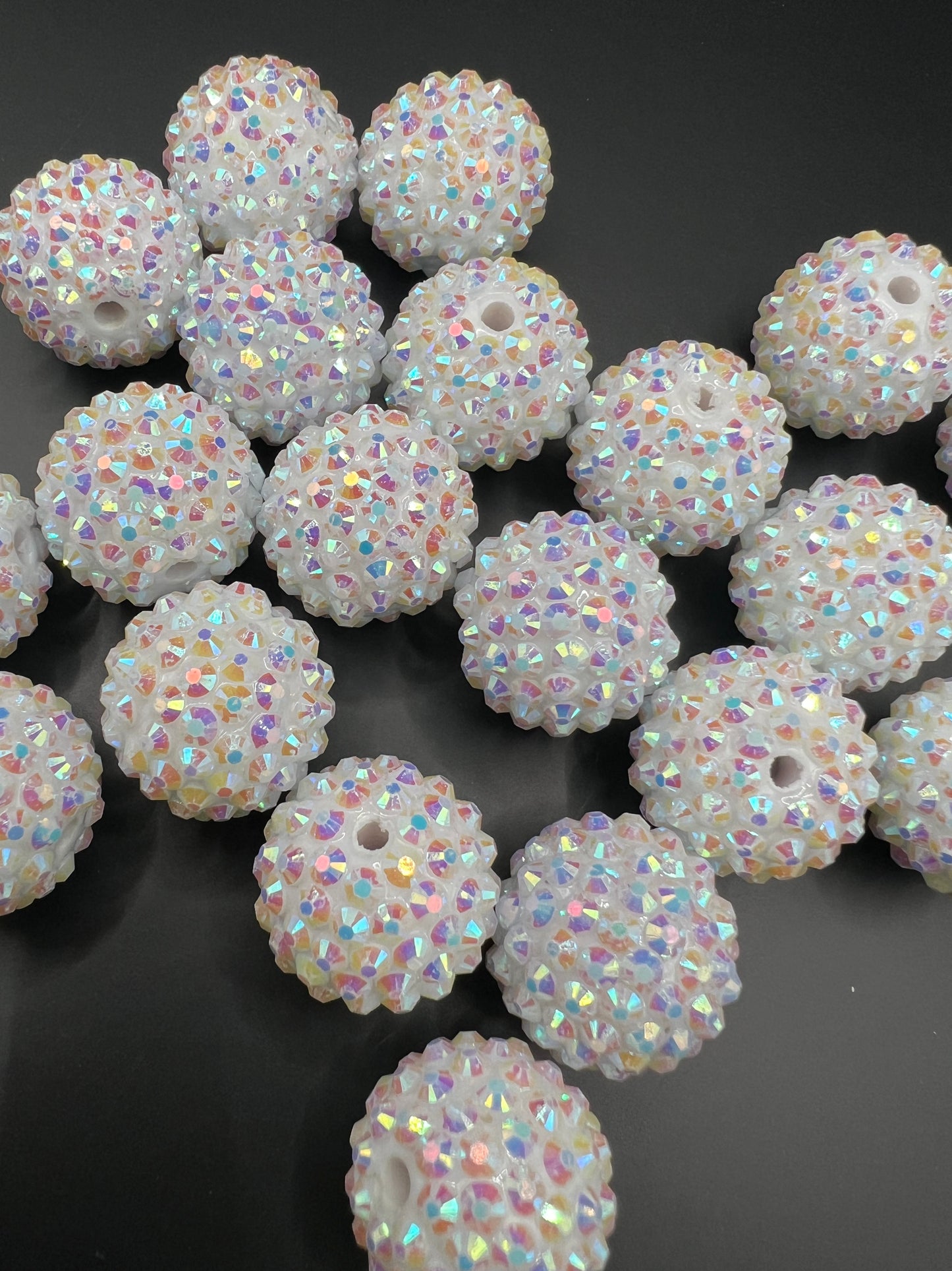 White 18mm Bubblegum Bead