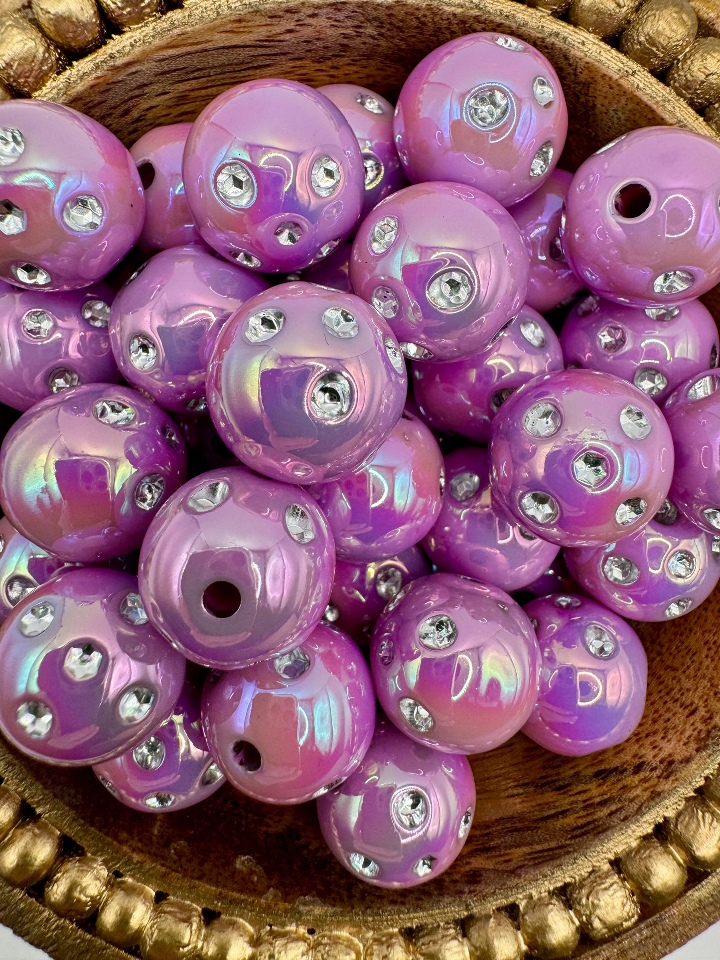 Purple Rhinestone Bead