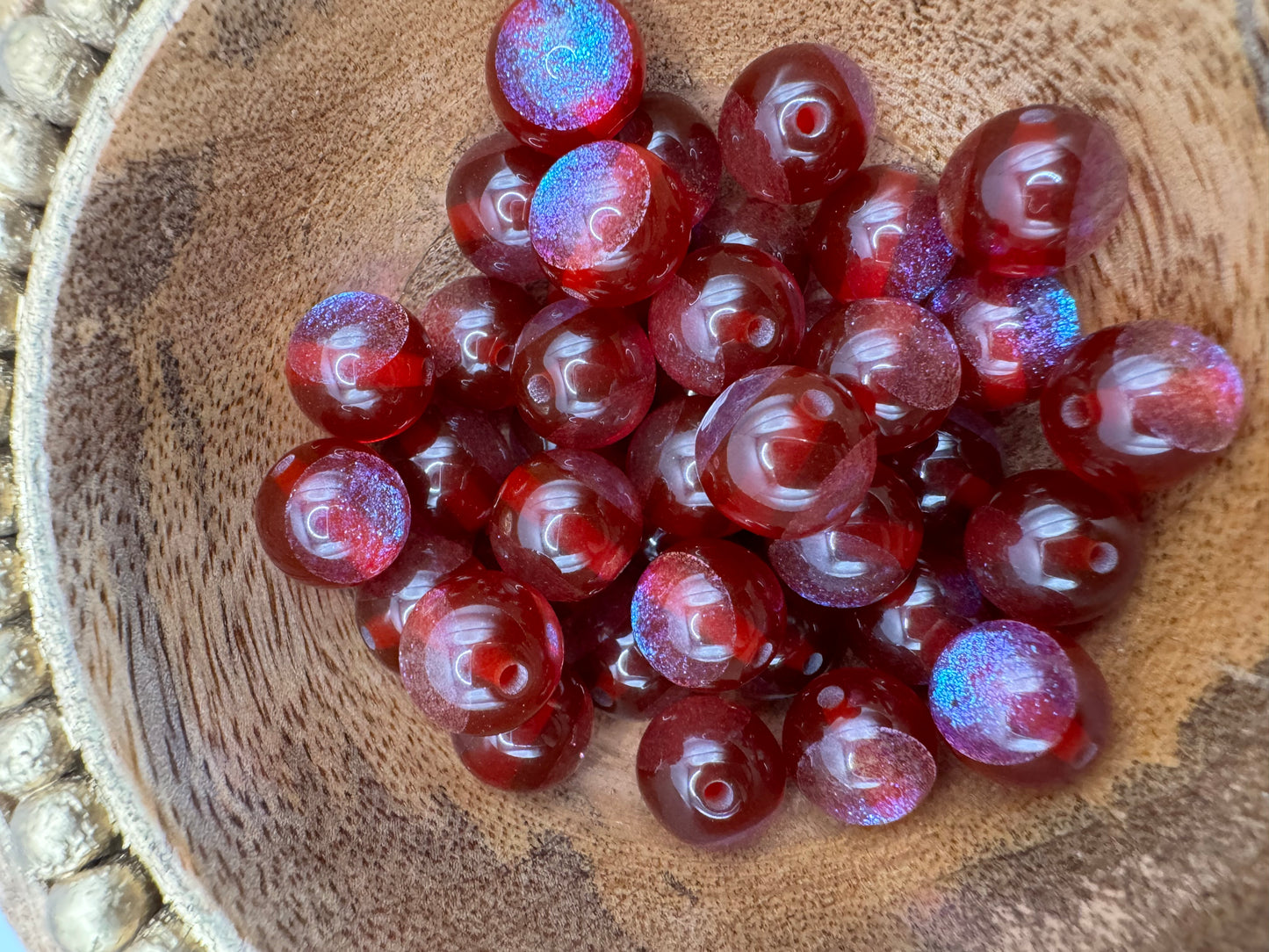 12MM Red Shimmer Bead