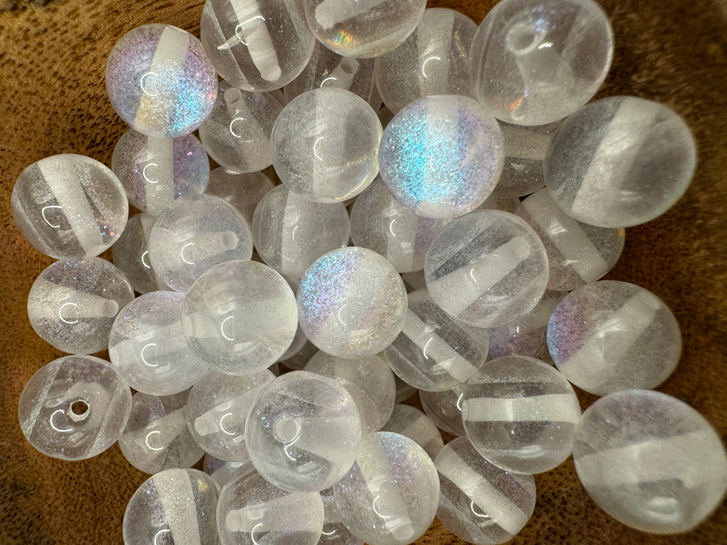 12MM Clear Shimmer Bead