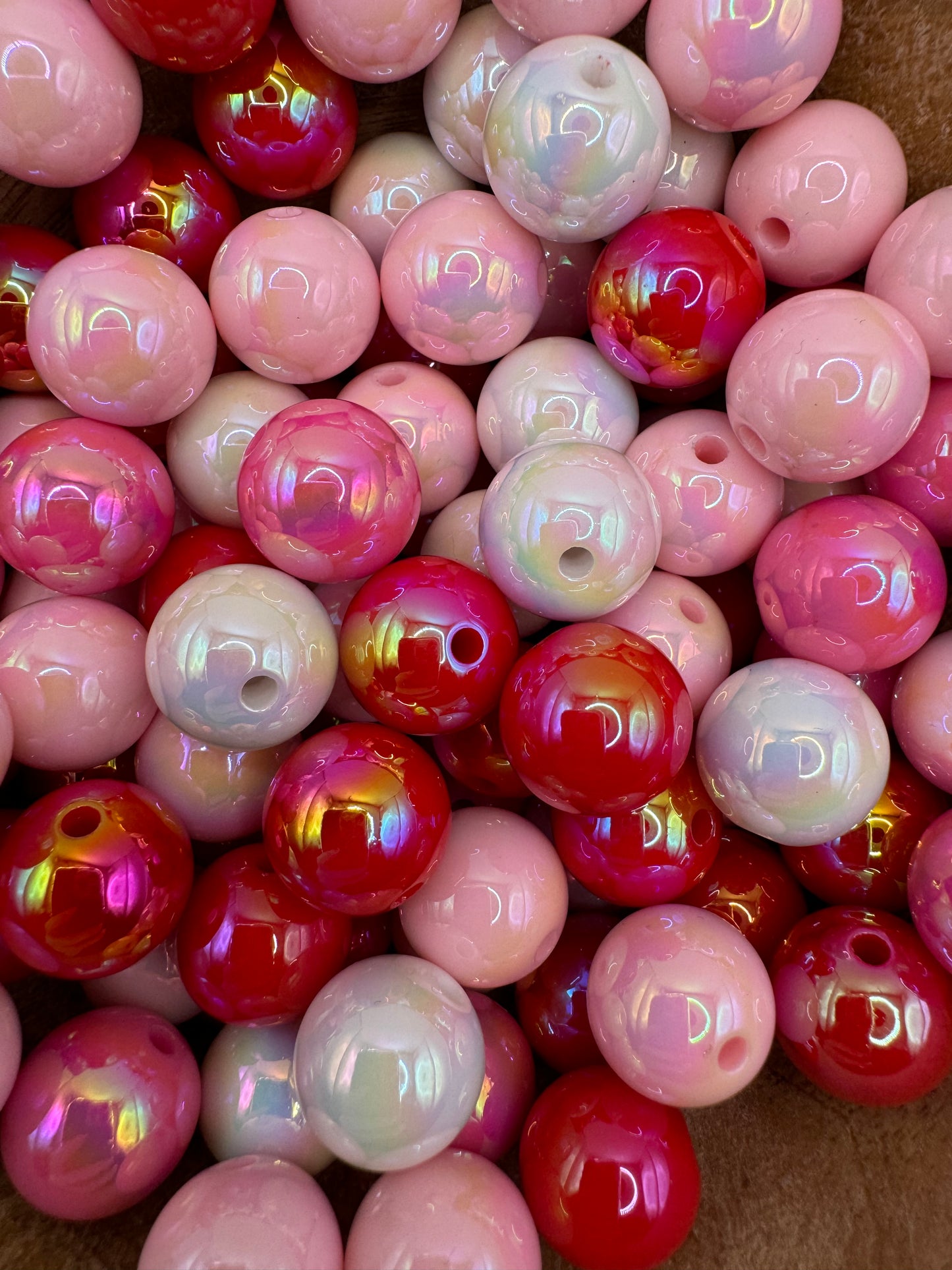 16MM White Iridescent Bead