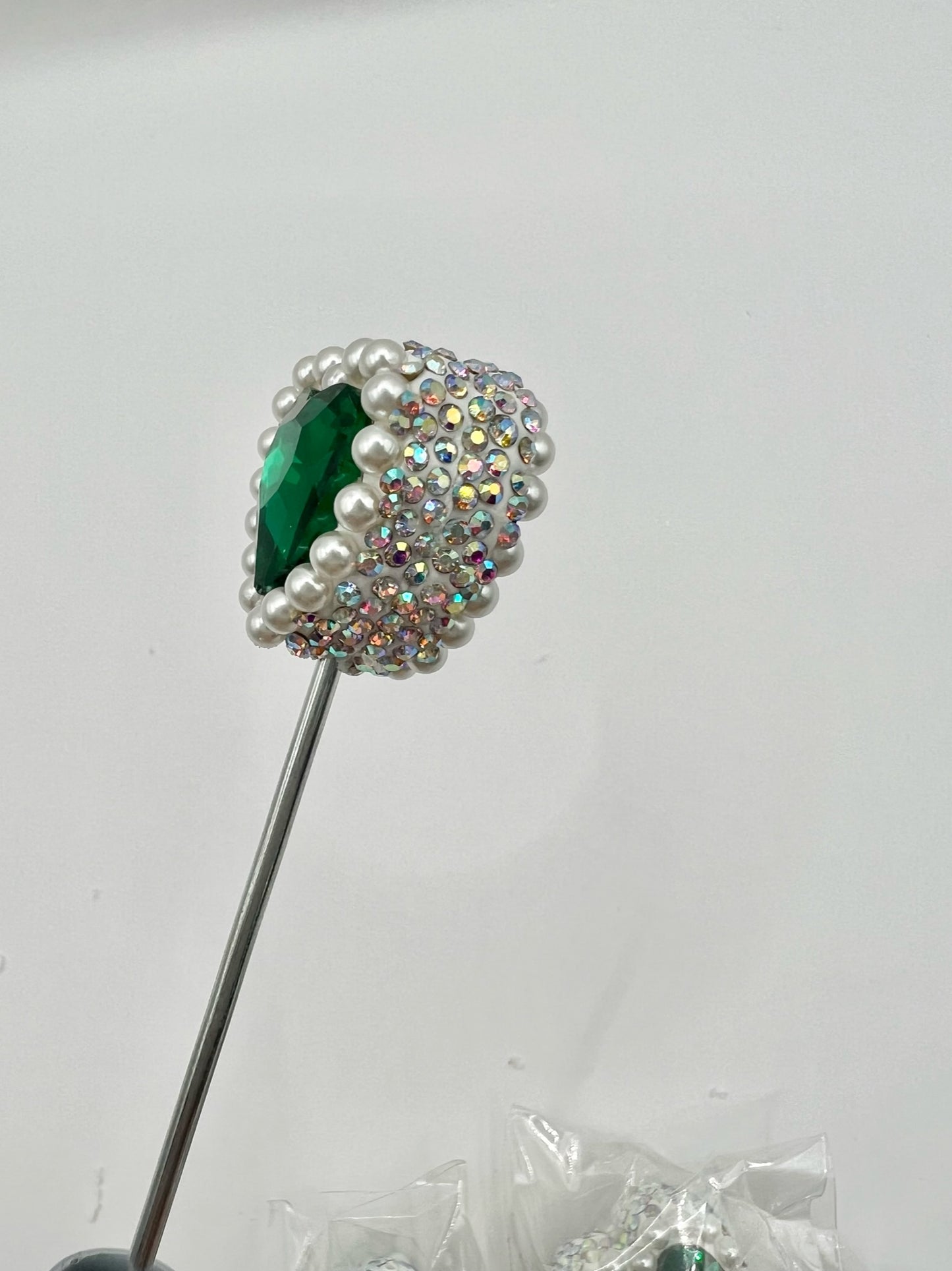 Dark Green Heart Bead