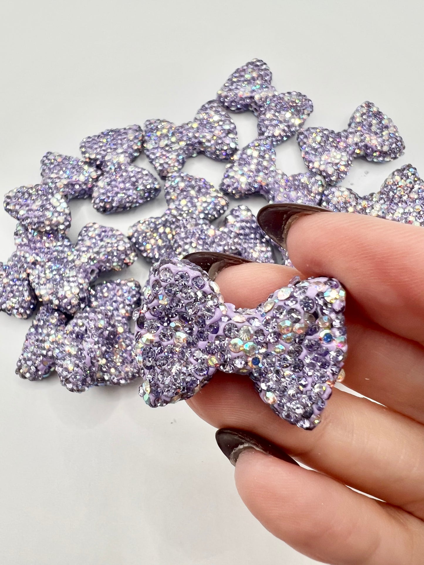 Purple Rhinestone Bow