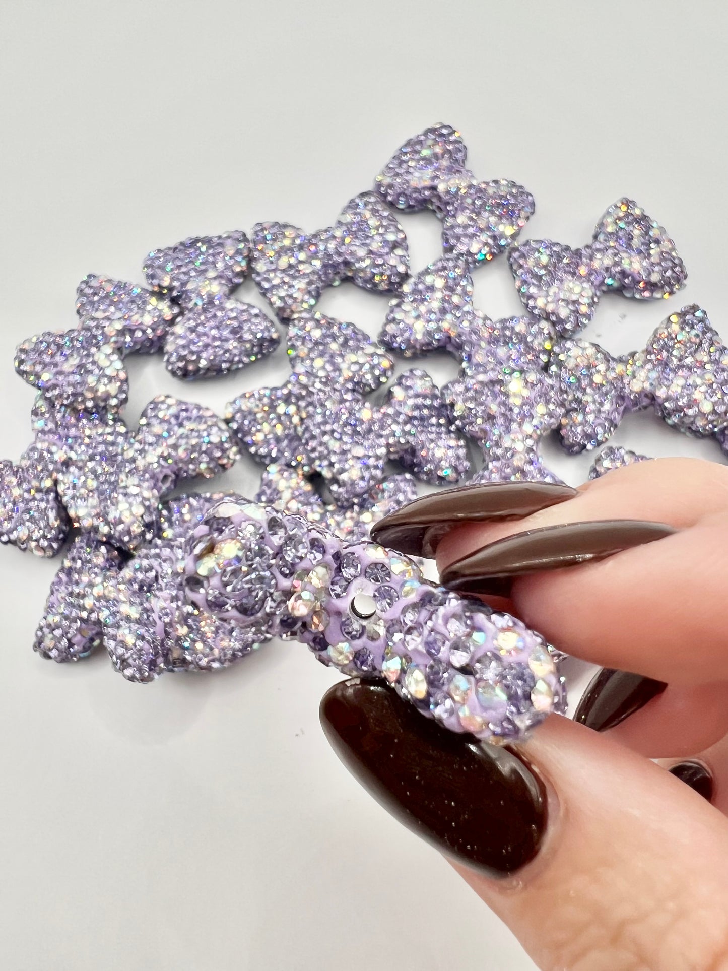 Purple Rhinestone Bow