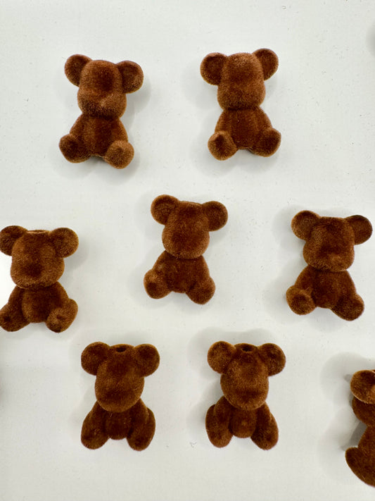 Brown Velvet Teddy Bear beads