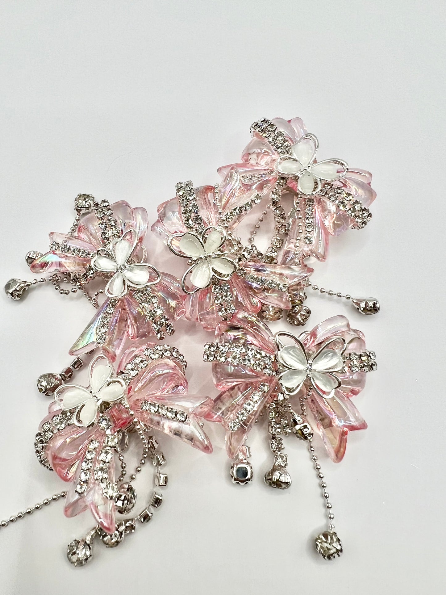 Pink Acrylic Rhinestone Bow