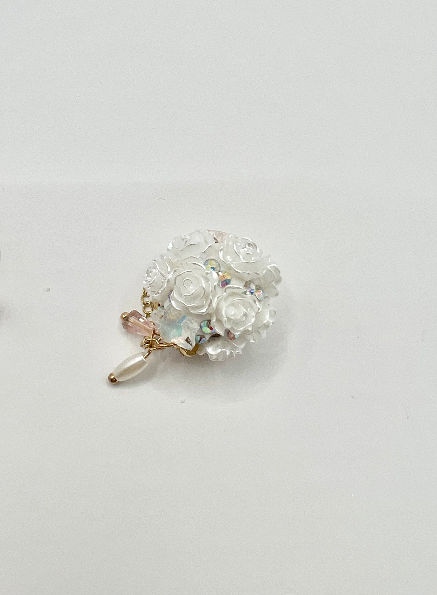 White Rose Stone Bead