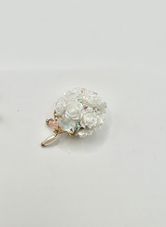 White Rose Stone Bead