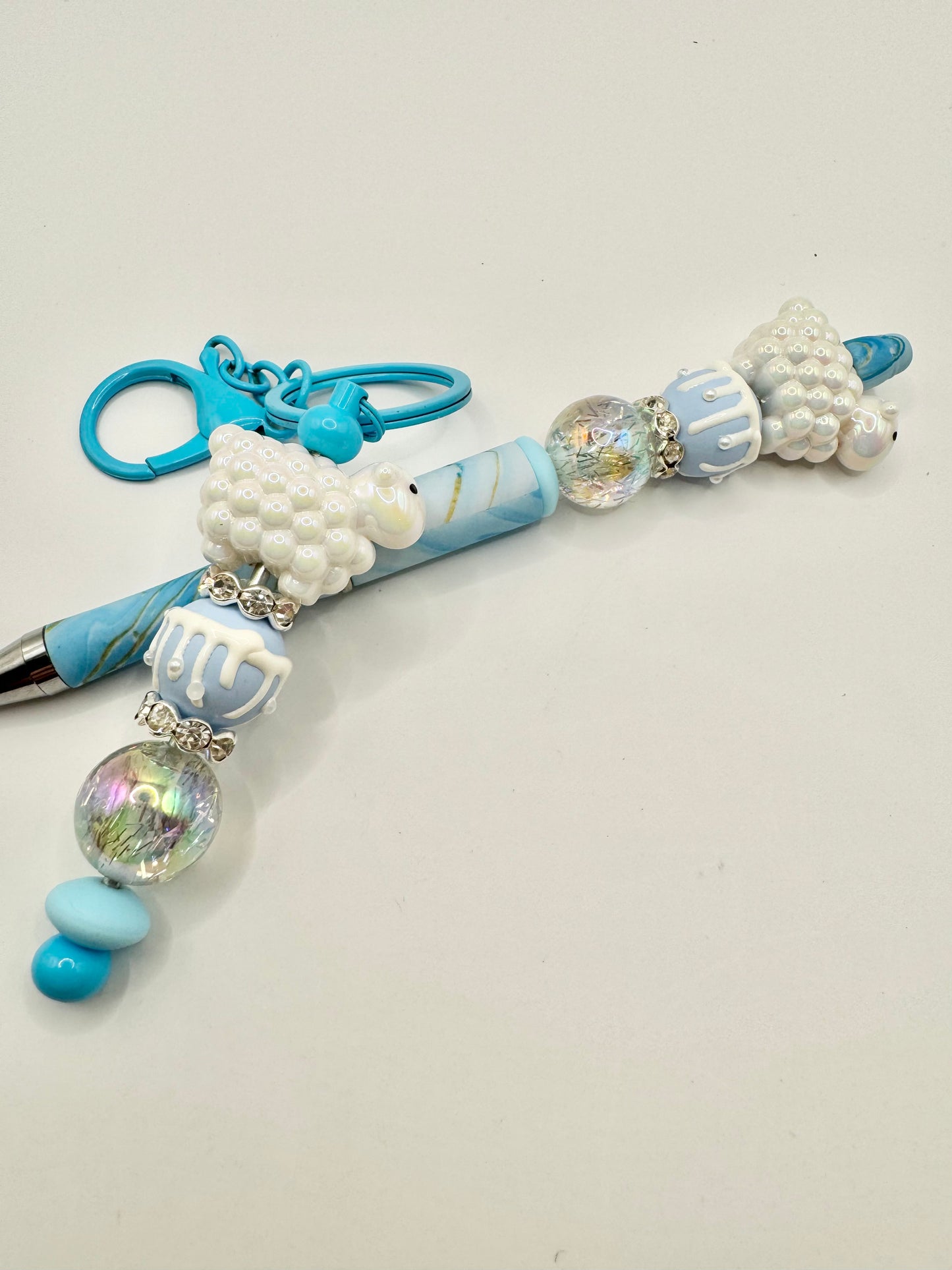 Keychain/Pen Combo White Sheep