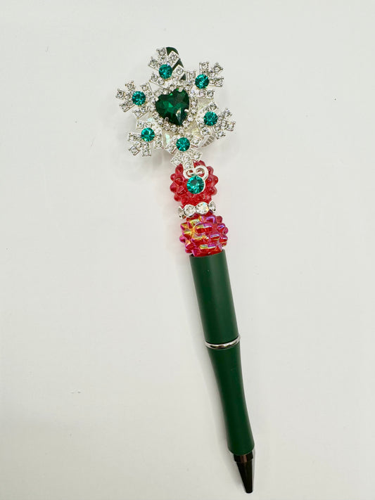 Green Snowflake Pen