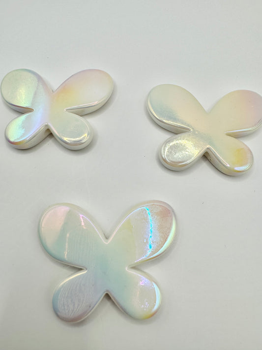 Flat Iridescent White Butterflies