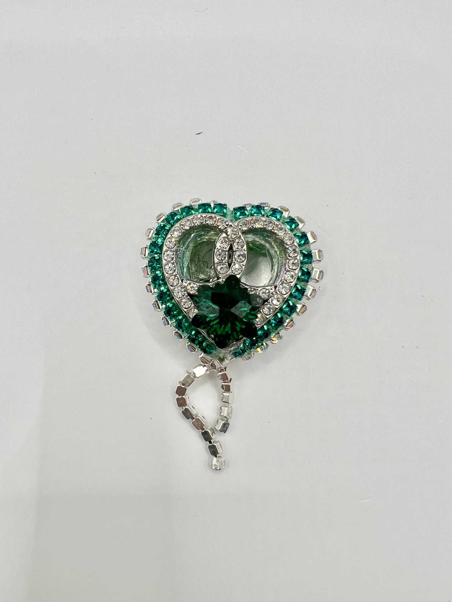 Green Acrylic Heart Bead