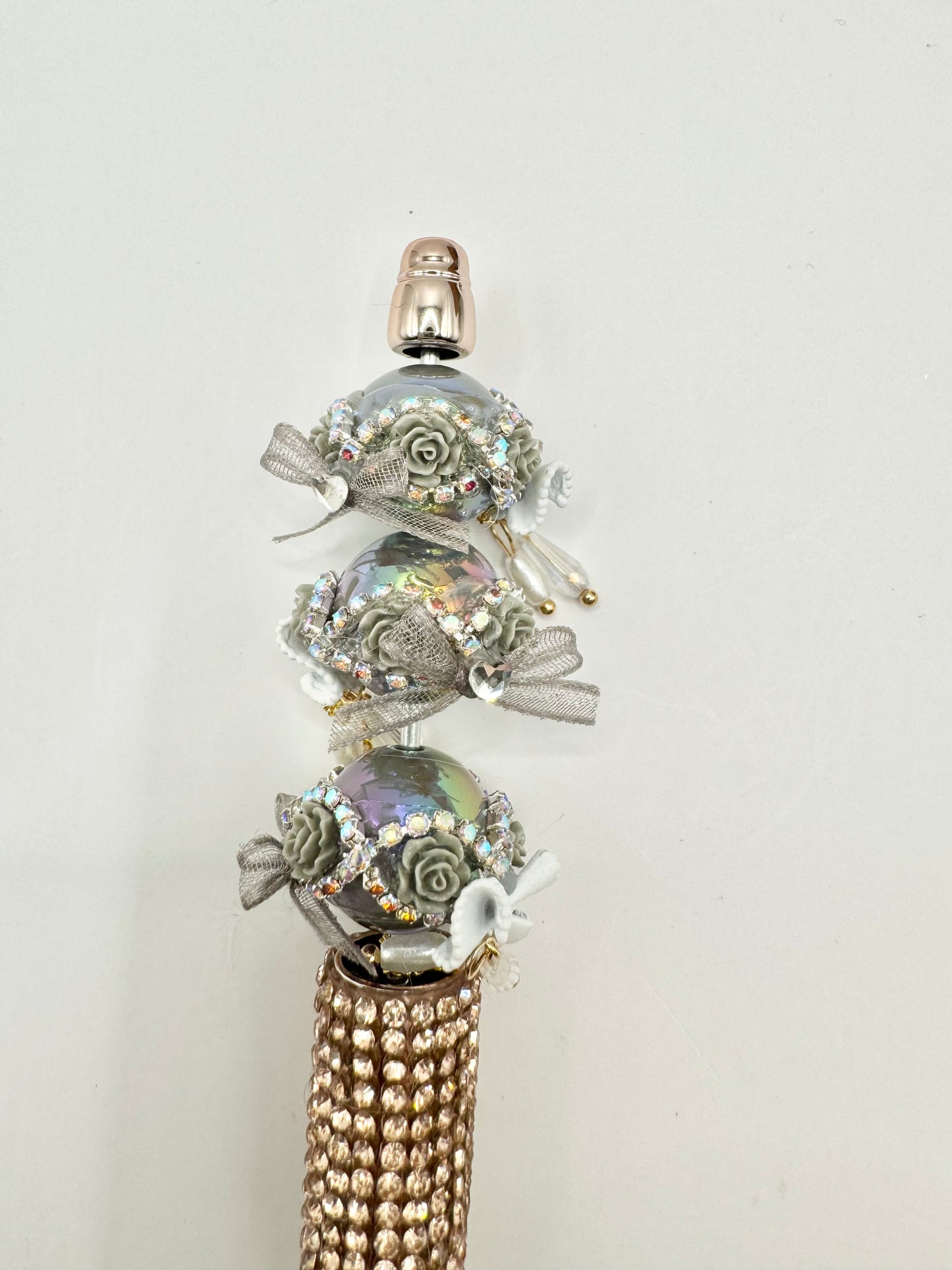 Grey Embellished Bead