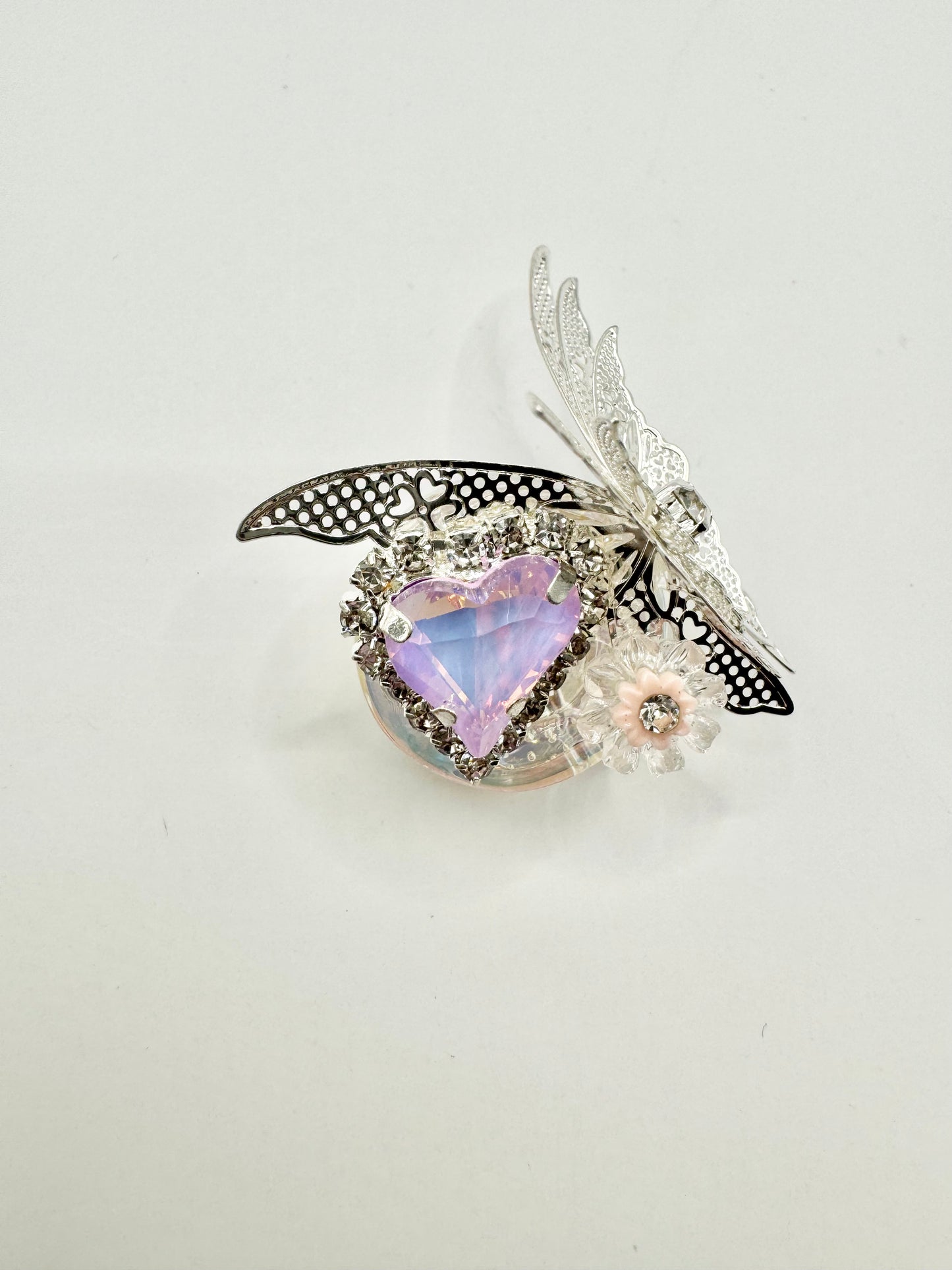 Purple Stone with Butterfly on Side