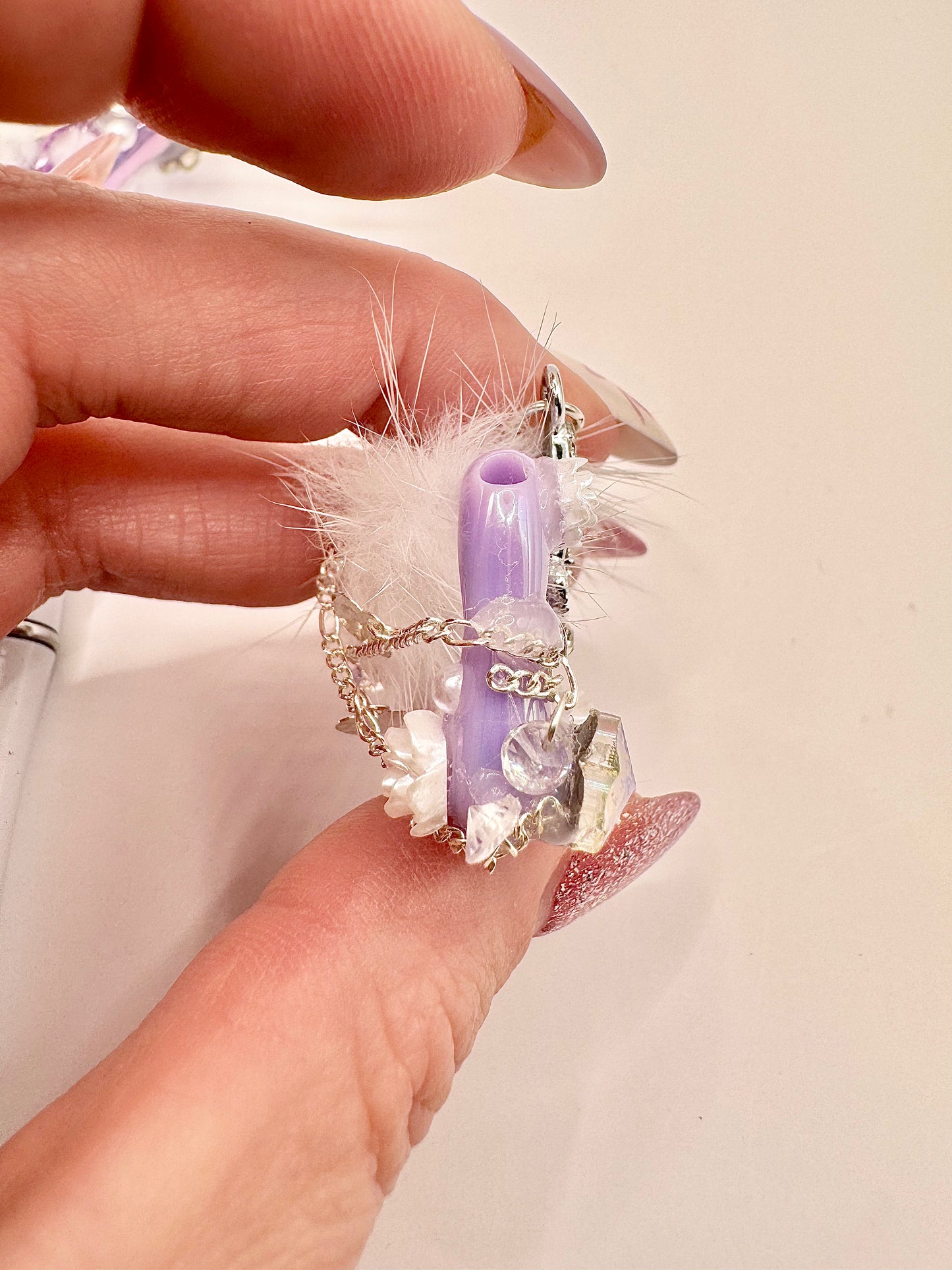 Purple Frame with Butterfly Charm