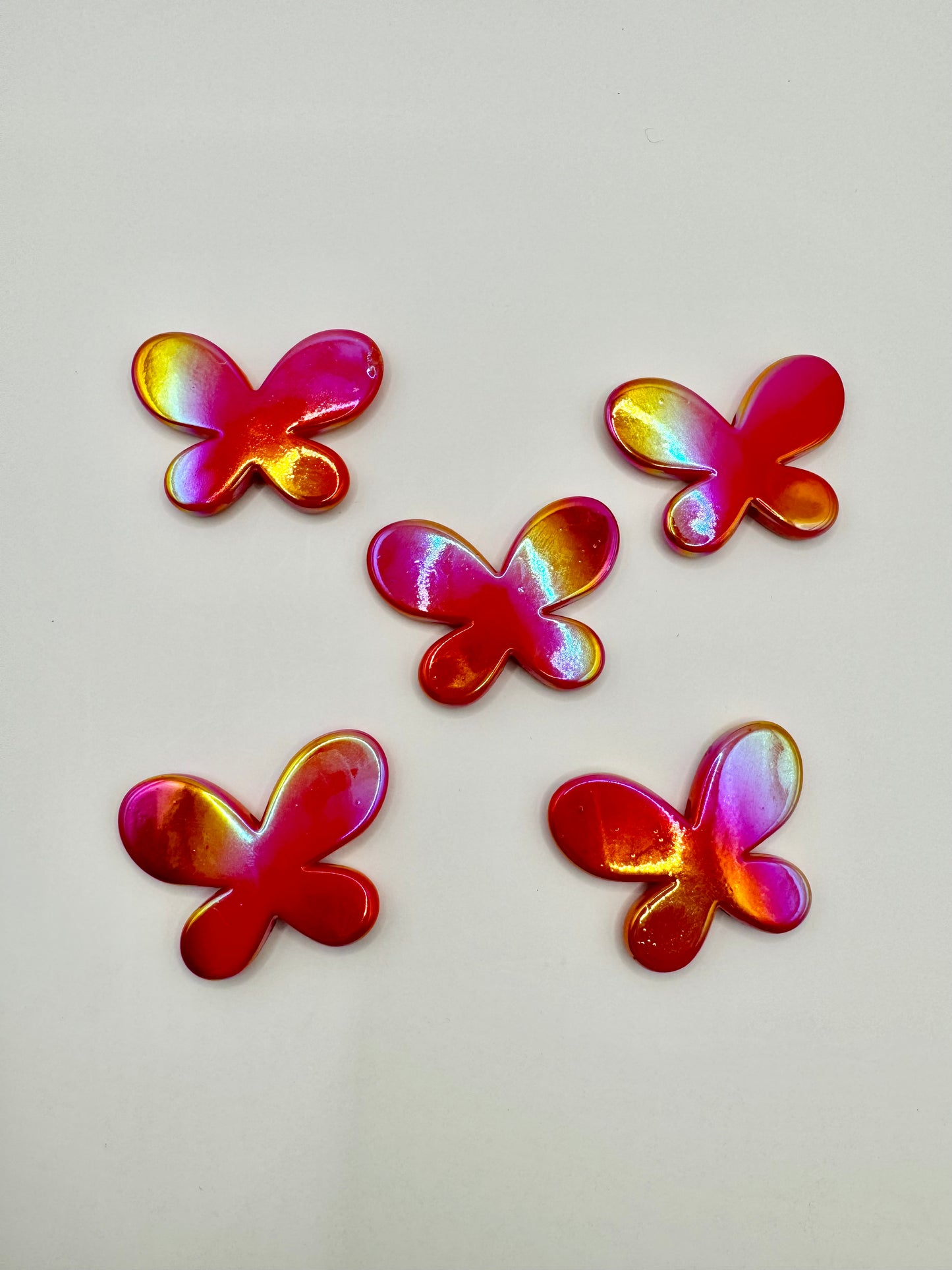 Flat Iridescent Red Butterflies