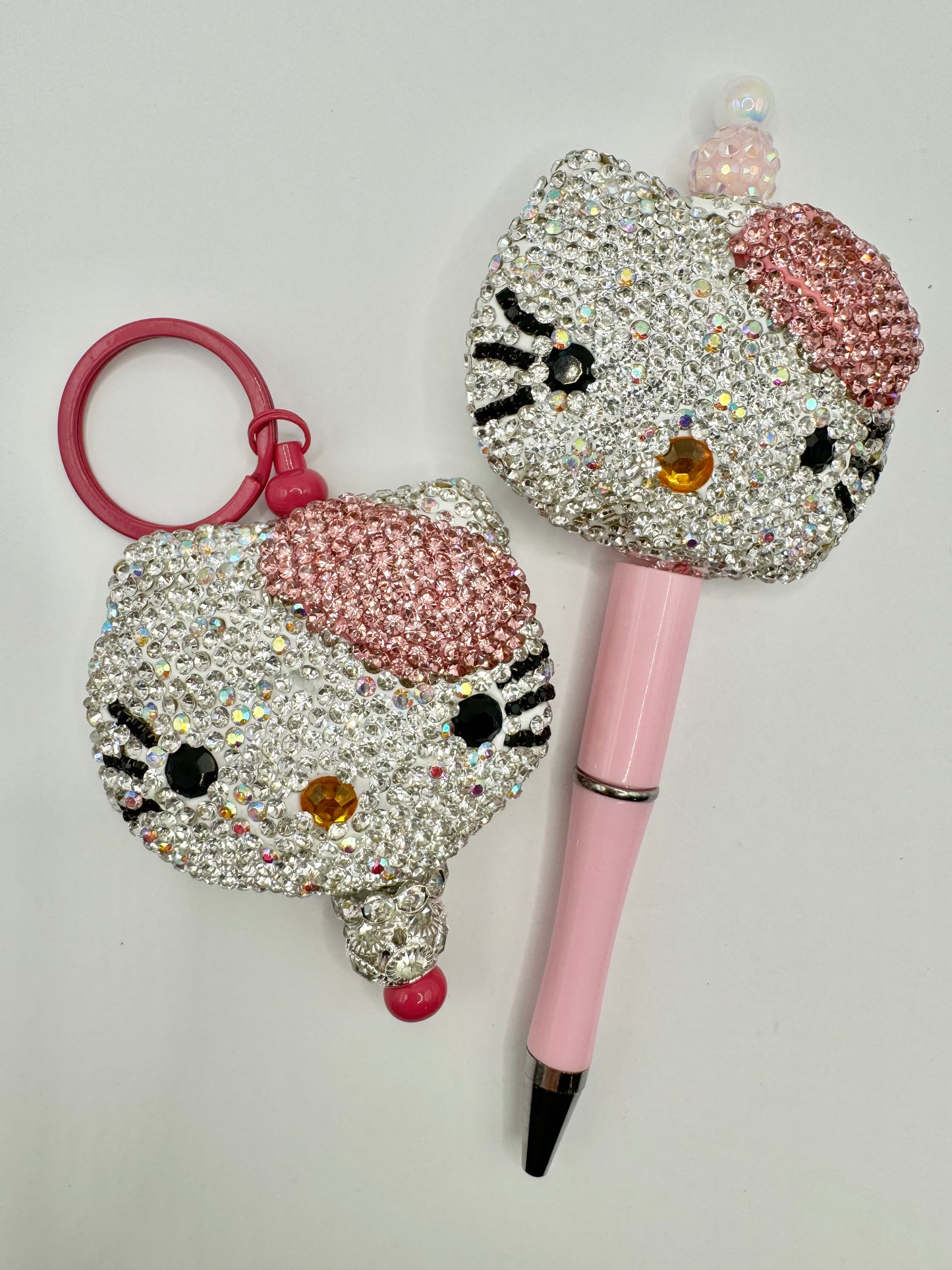 Keychain/Pen Combo Rhinestone Cat
