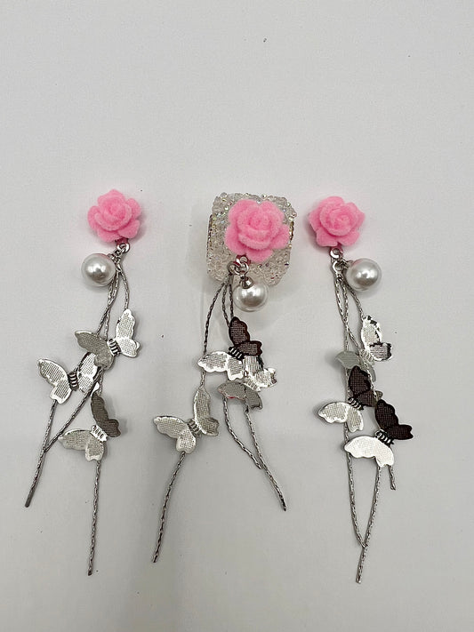 Rose and Butterfly DIY Charm