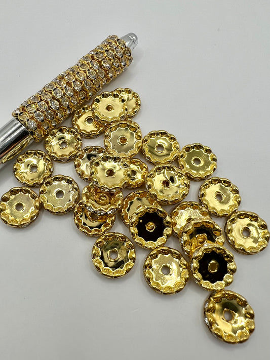 Gold 15mm Rhinestone Spacer