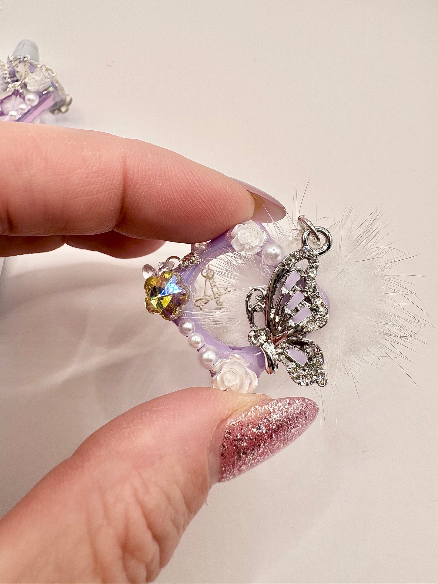 Purple Frame with Butterfly Charm