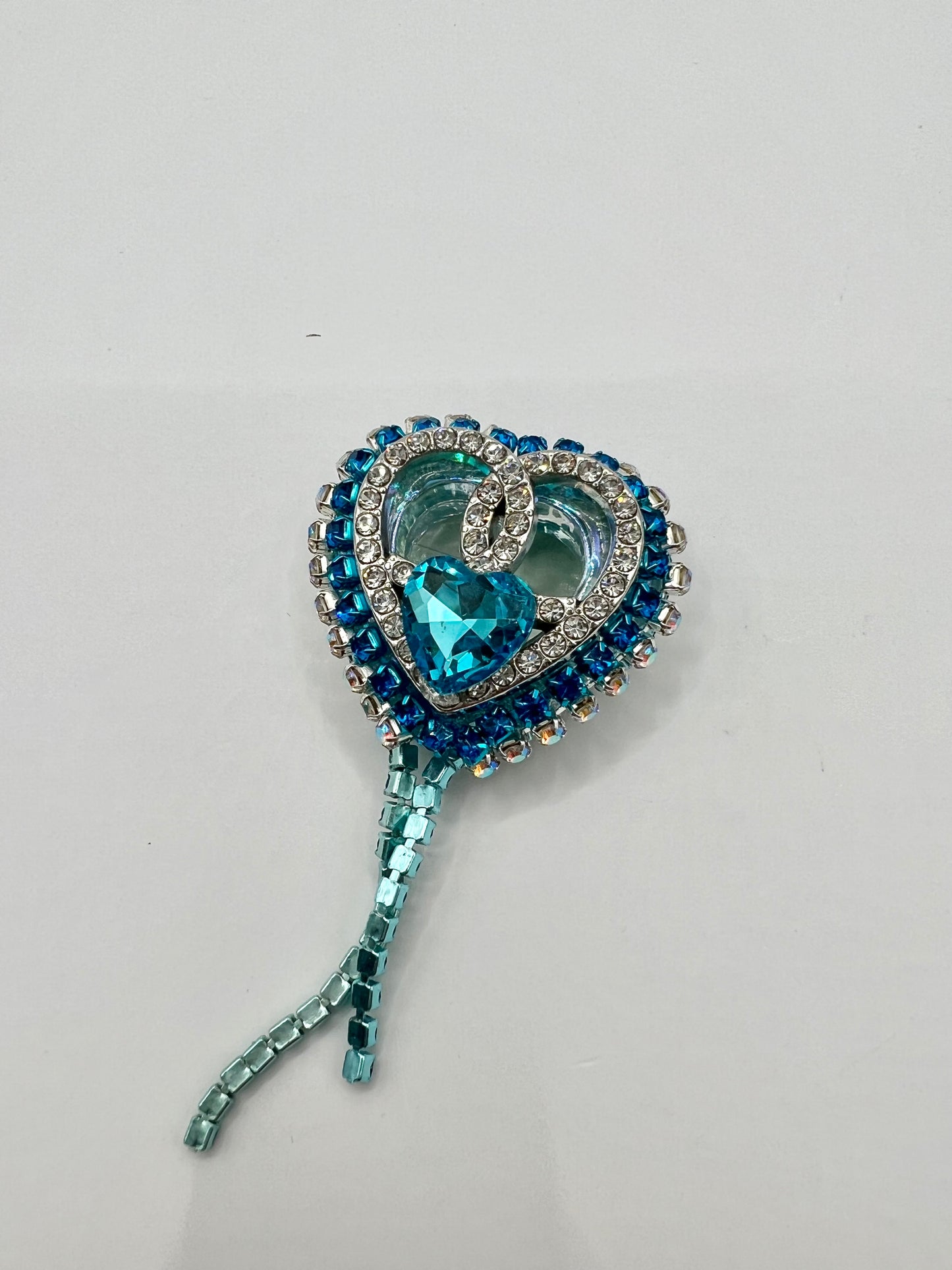 Blue Acrylic Heart Bead