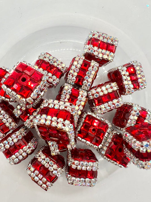 Red Rhinestone Cube