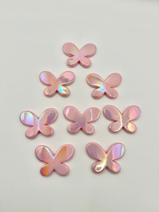 Flat Iridescent Pink Butterflies