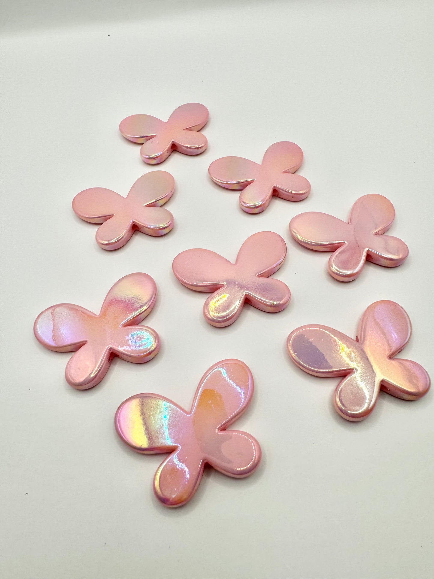 Flat Iridescent Pink Butterflies