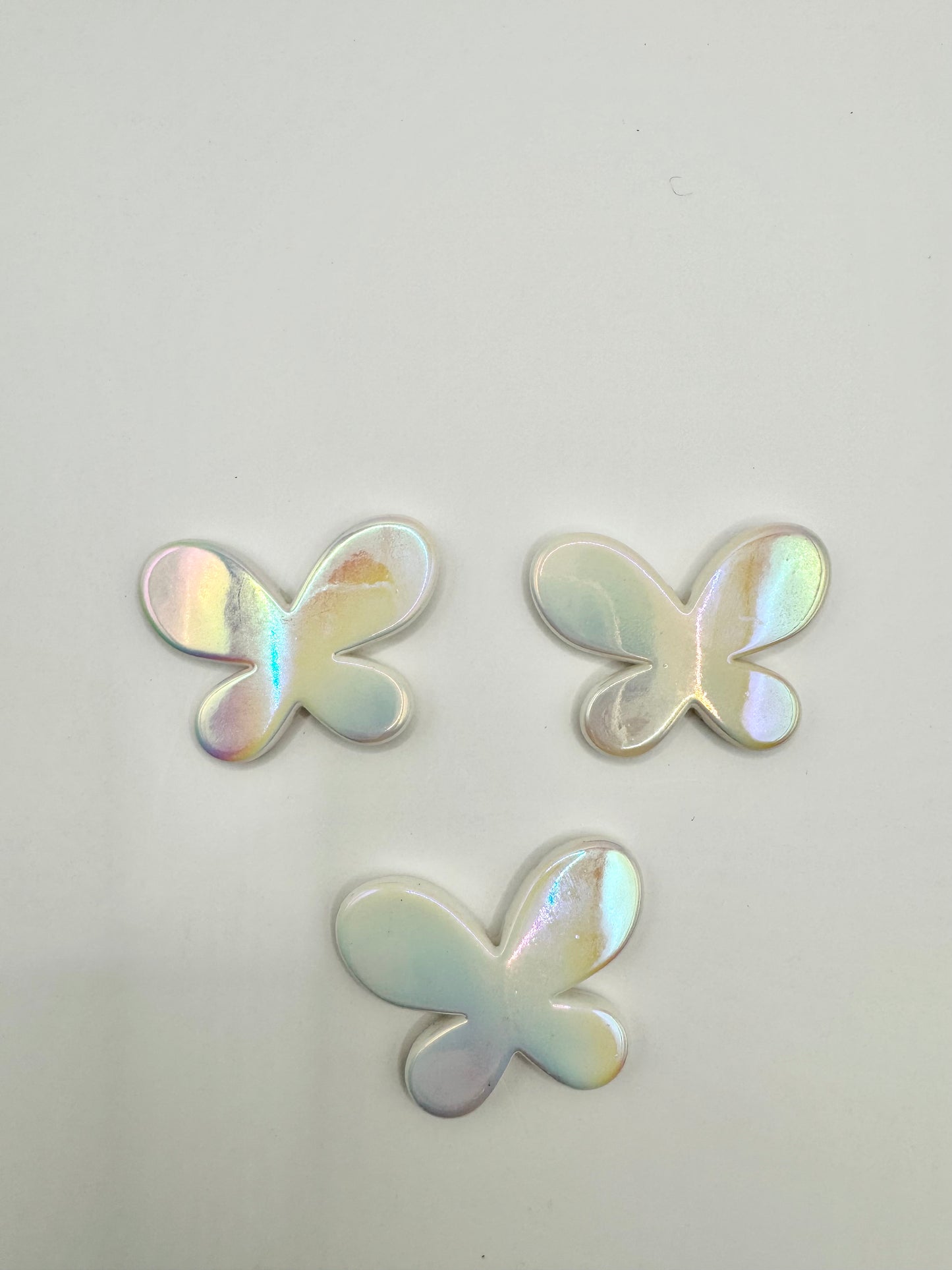 Flat Iridescent White Butterflies