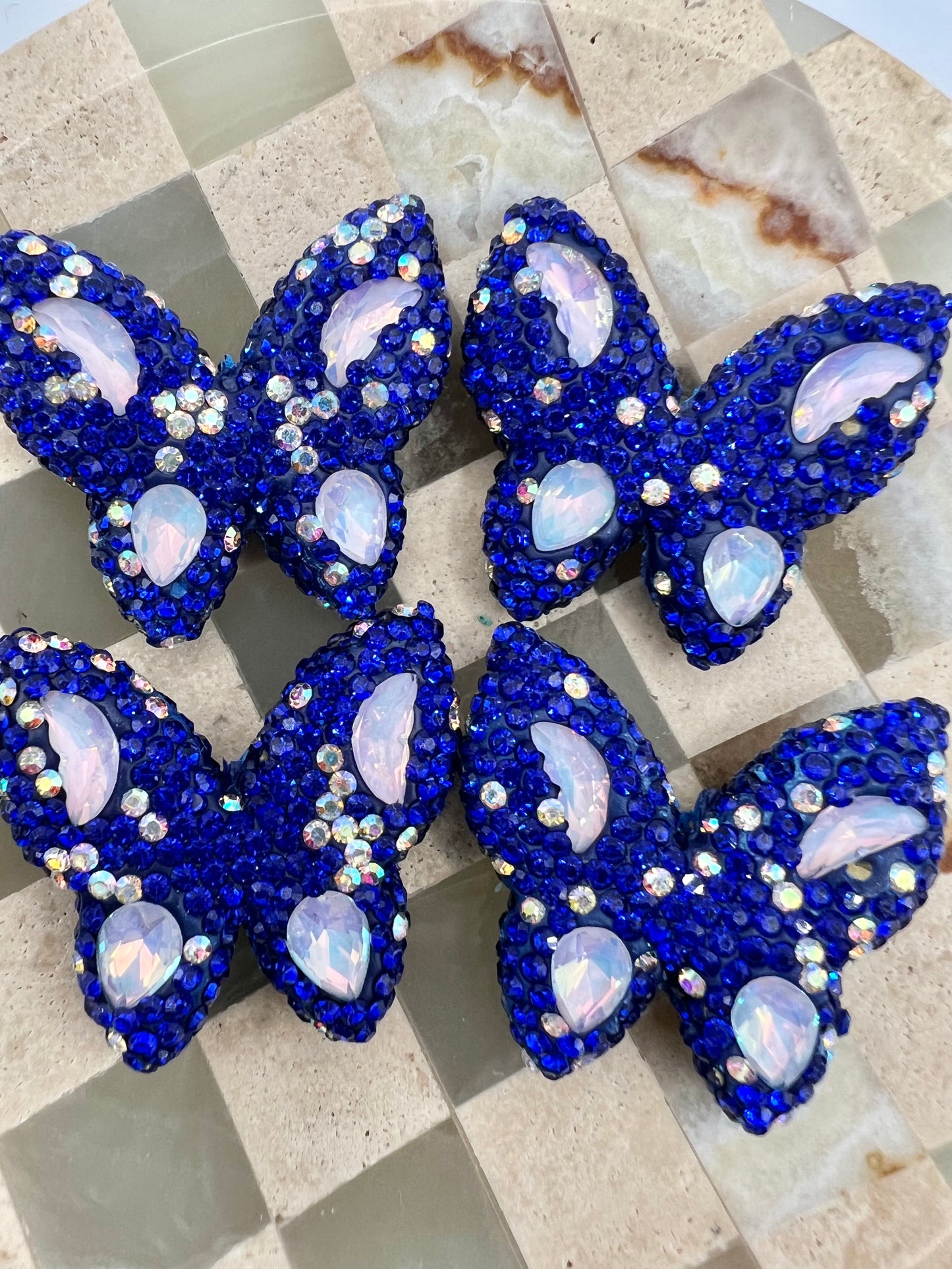 Royal Blue Rhinestone Butterfly