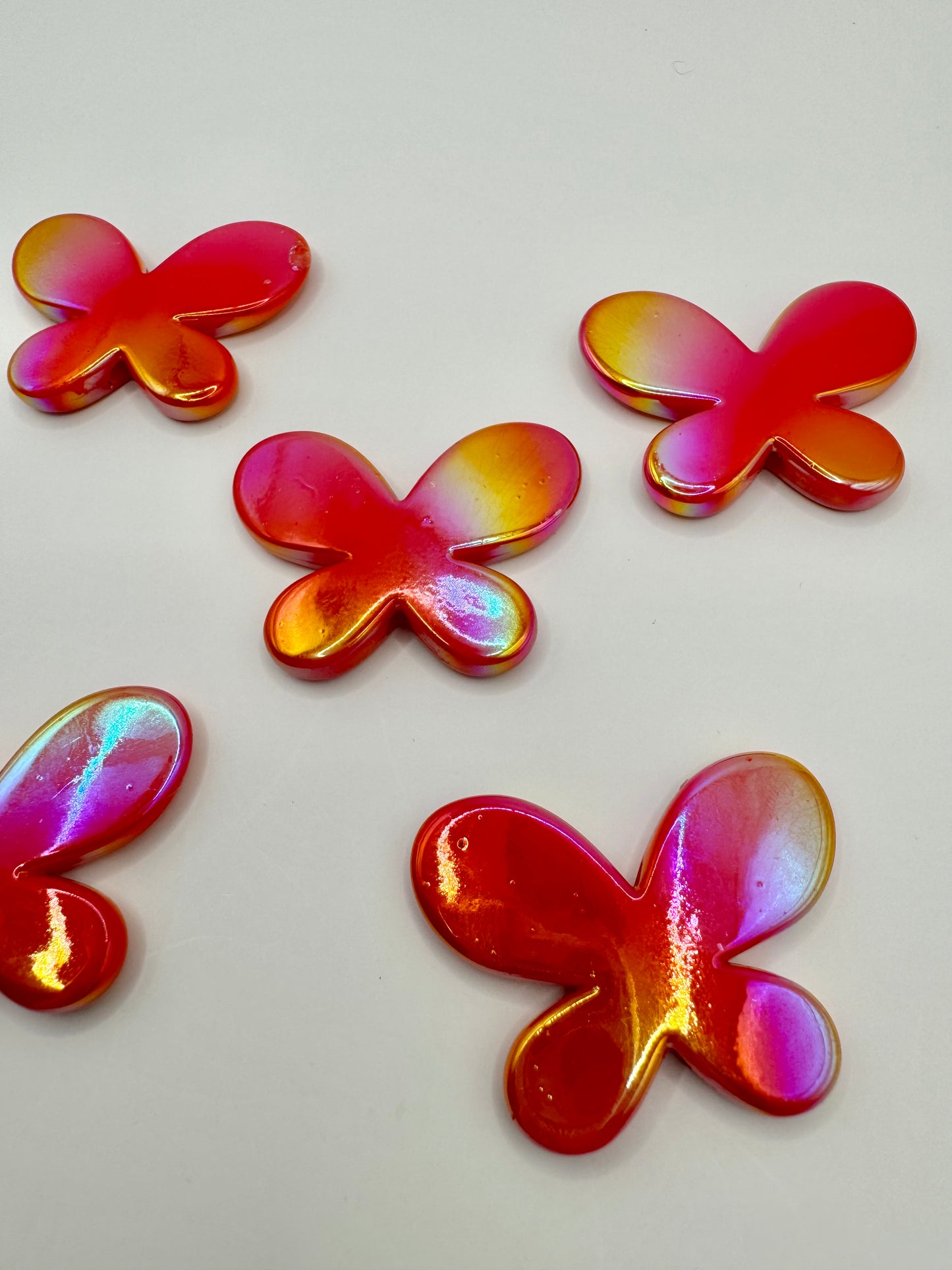 Flat Iridescent Red Butterflies