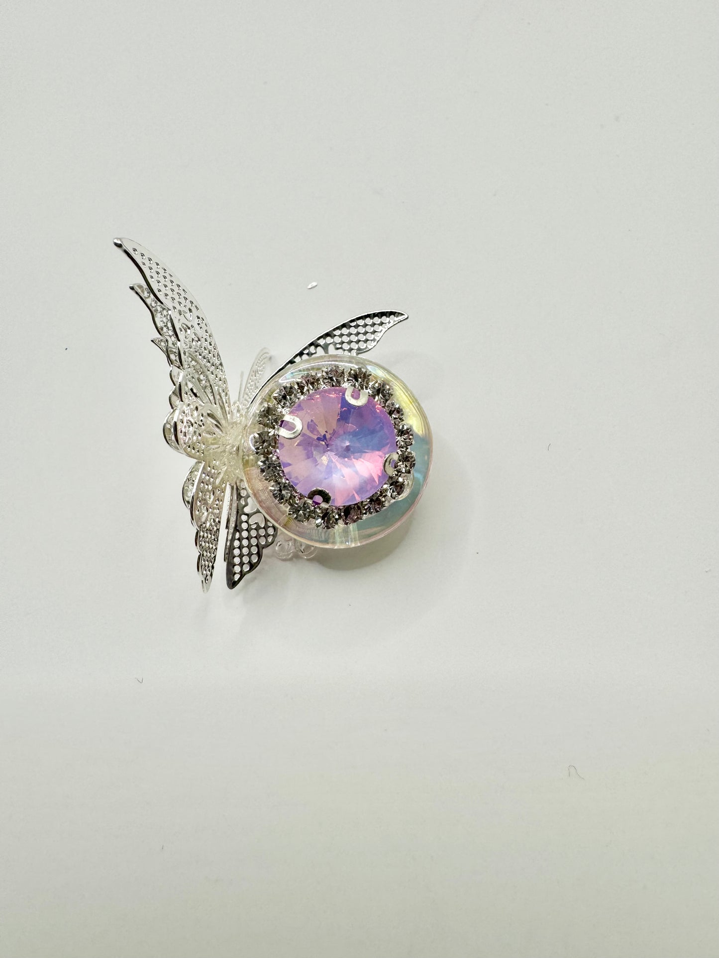 Purple Stone with Butterfly on Side