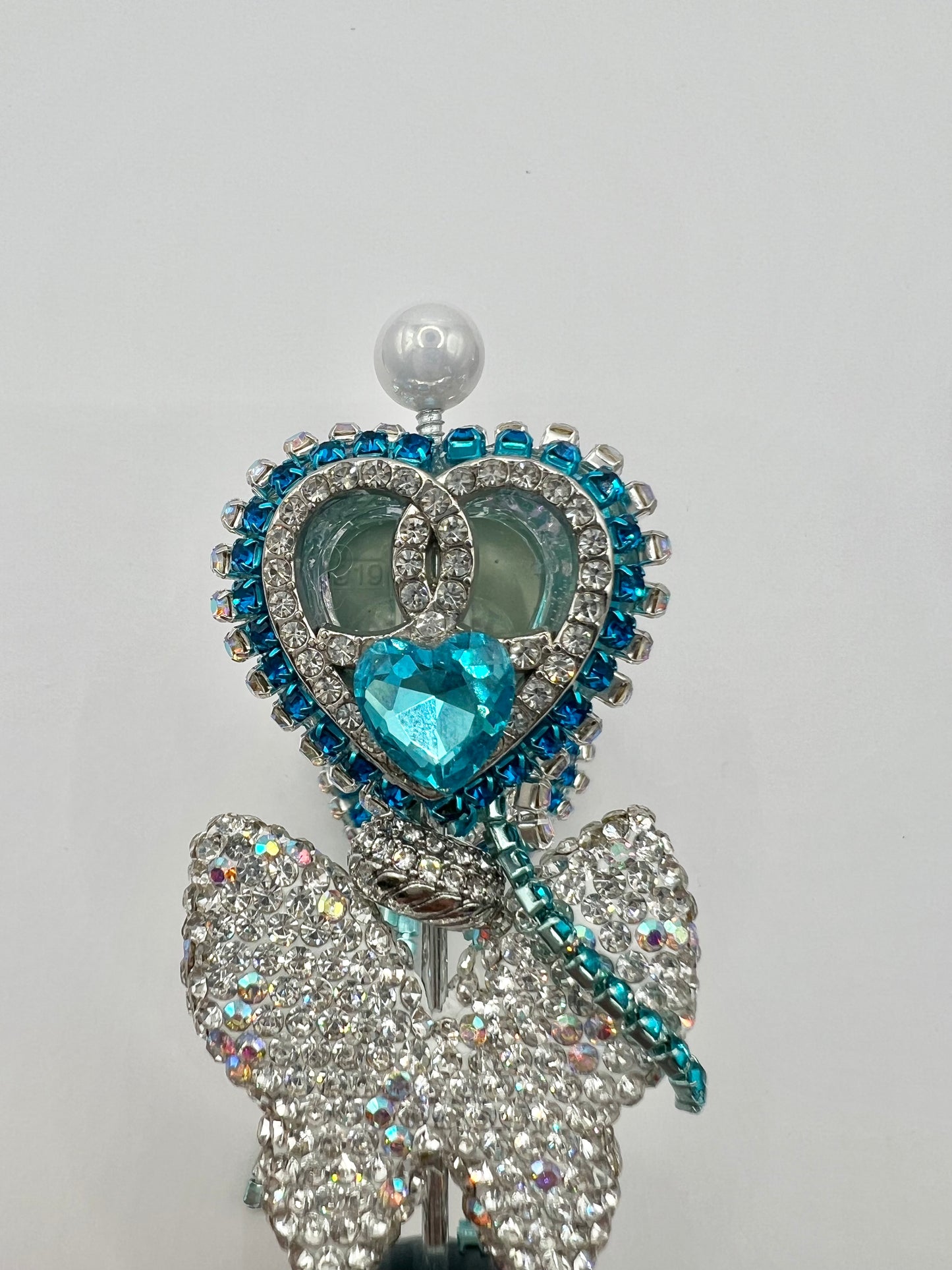 Blue Acrylic Heart Bead