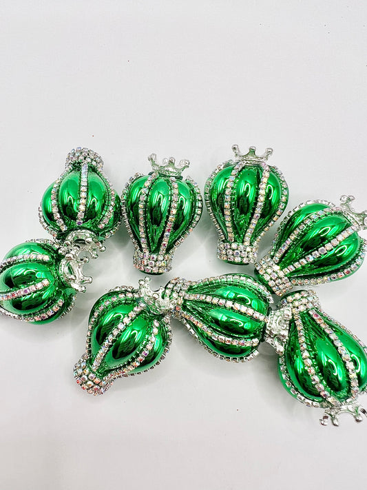 Green Rhinestone Hot Air Balloon